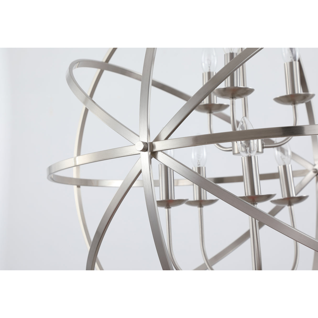 Searchlight Electric Orbit 8Lt Pendant, Satin Silver Metal 2478-8SS