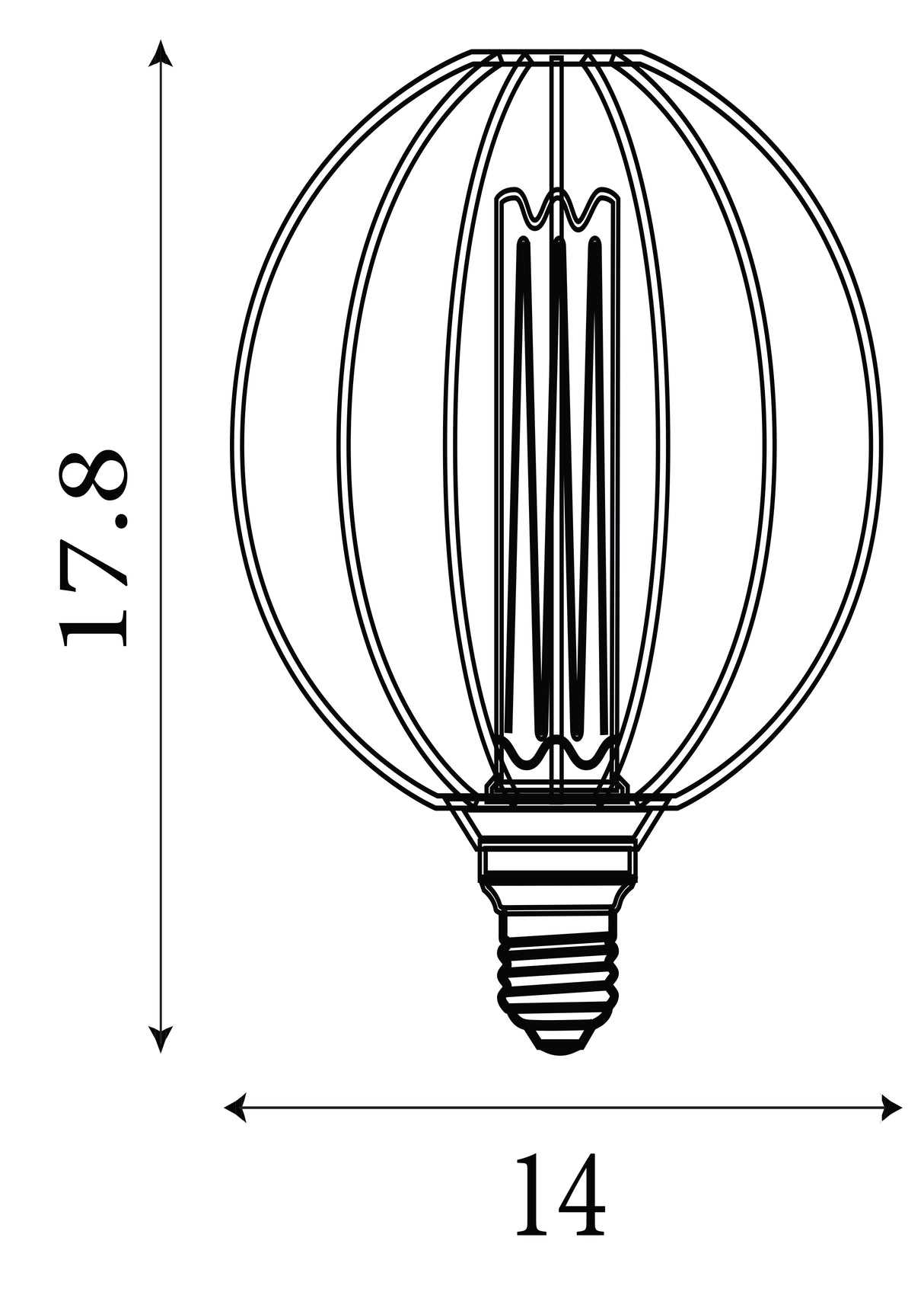 Searchlight Electric Globe Lamp - Gold Metal 26004GO