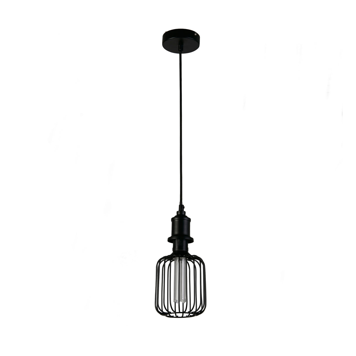 Searchlight Electric Drum Lamp - Black Metal 26005BK