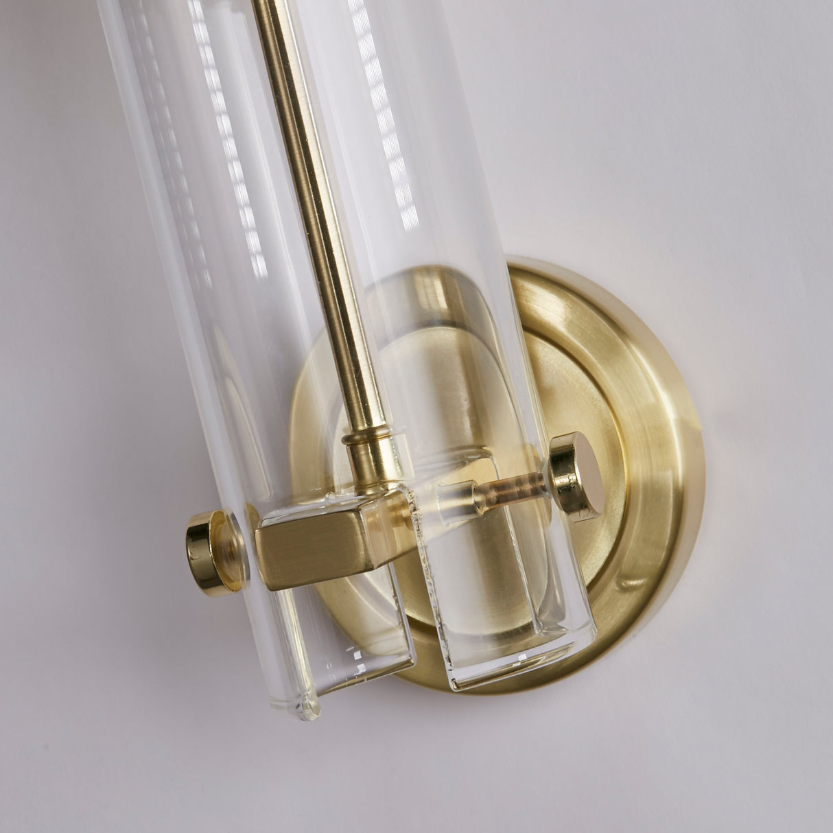 Searchlight Electric Scope Bathroom Wall Light - Satin Brass & Clear Etched Glass 27981SB