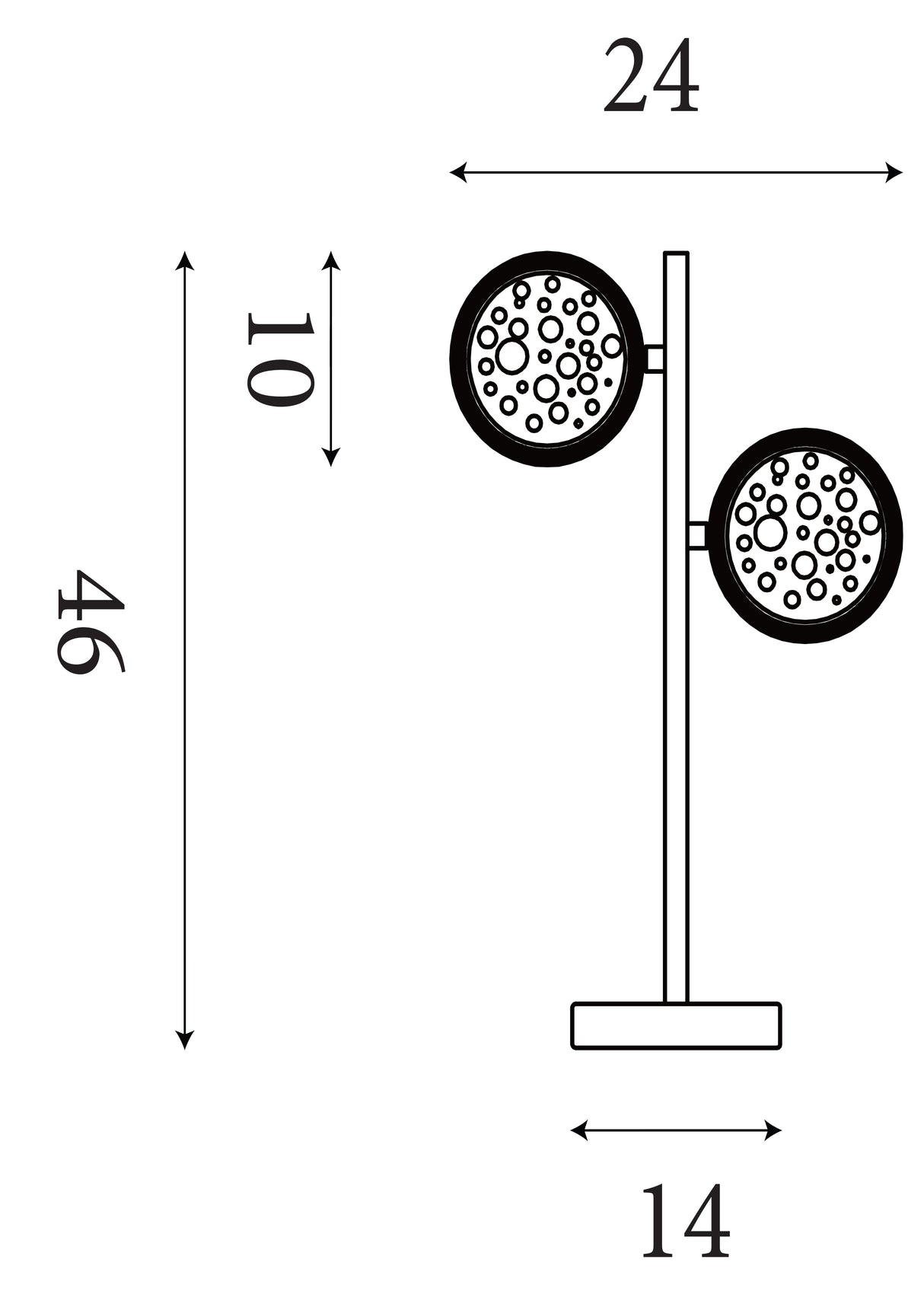 Searchlight Electric Quartz 2Lt Table Lamp - Chrome & Bubble Glass 28701-2CC