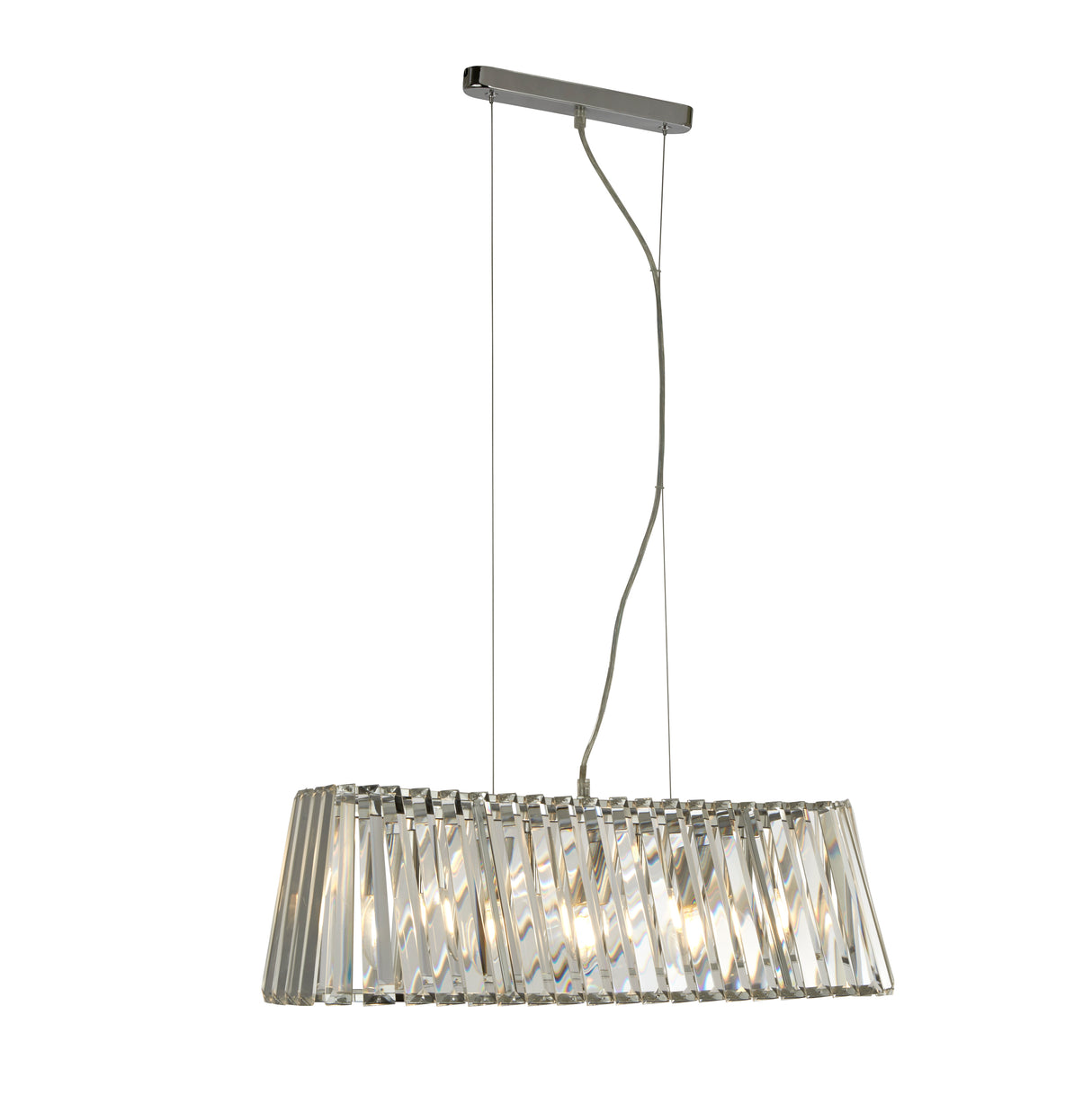 Tiara 4Lt Pendant - Chrome & Crystal