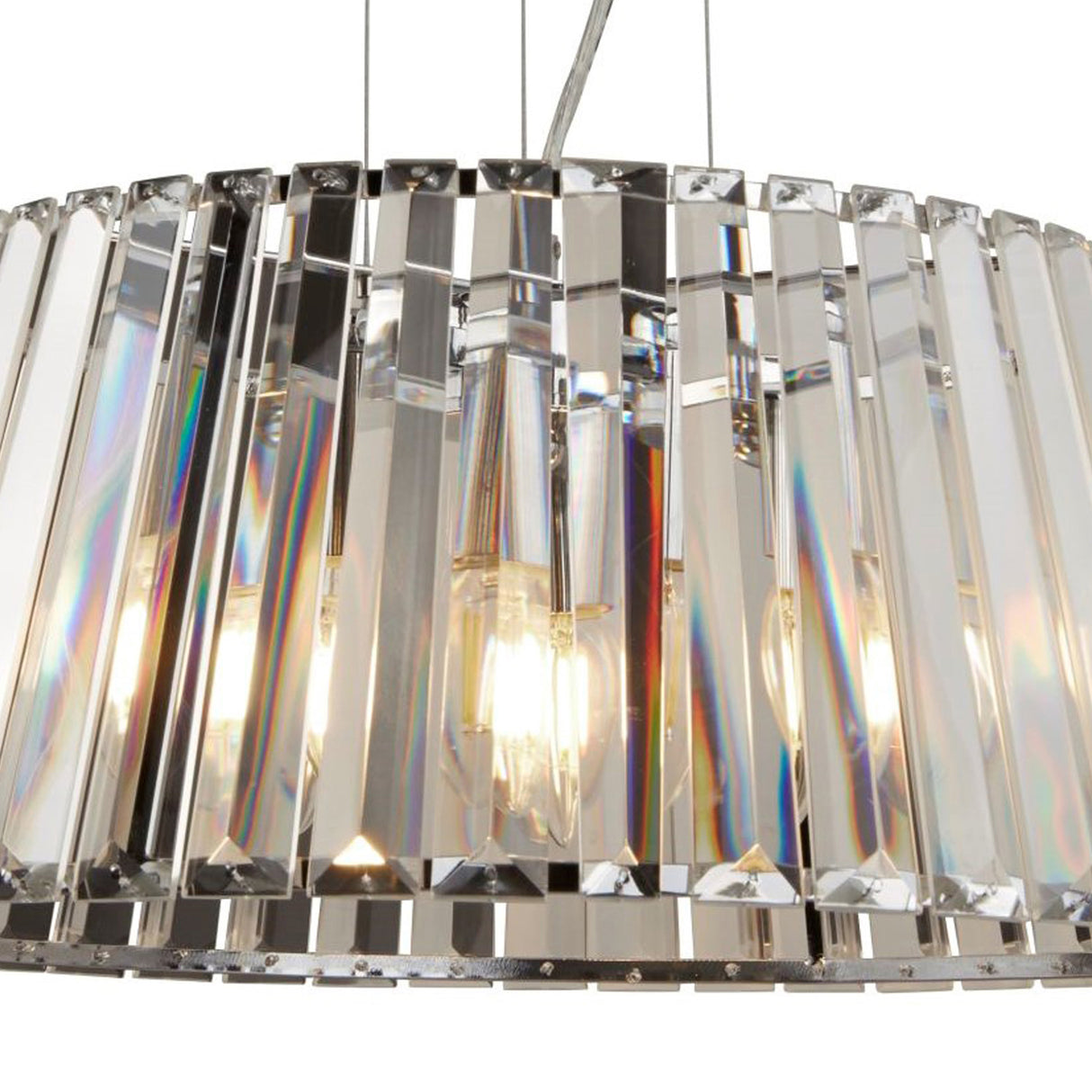Searchlight Electric Tiara 5Lt Pendant to Semi-Flush - Chrome Metal & Clear Glass 2895-5CC