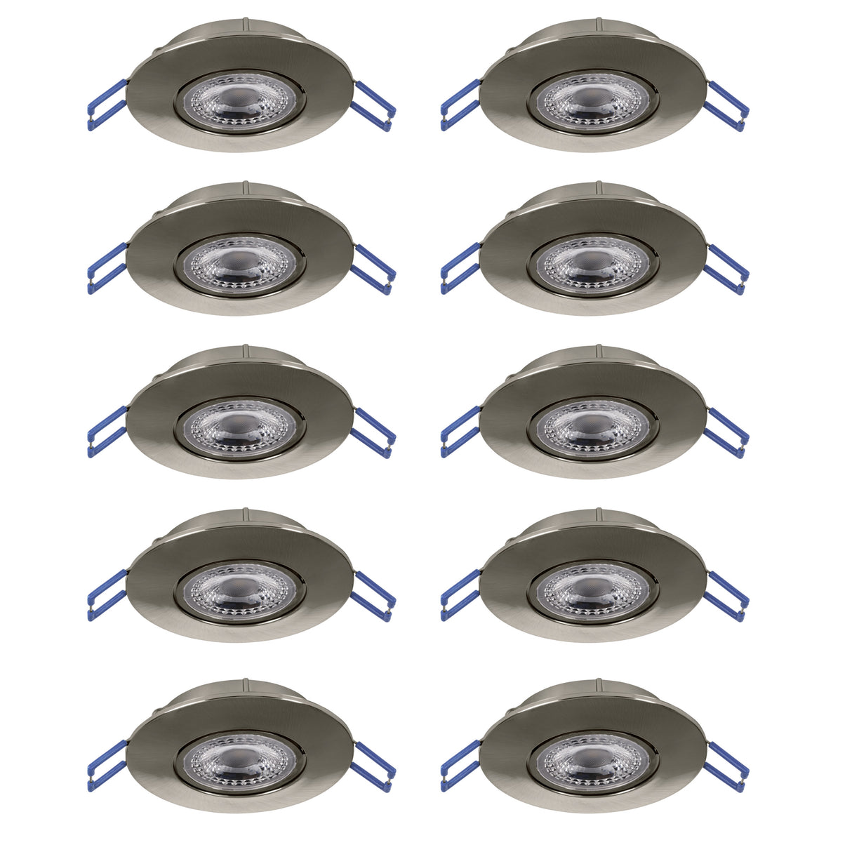Eglo EU GEDREZ Recessed LED Light – Satin Nickel, CCT Selectable, Ultra High Output, Warm to Cool White, Slim Indoor Downlight
