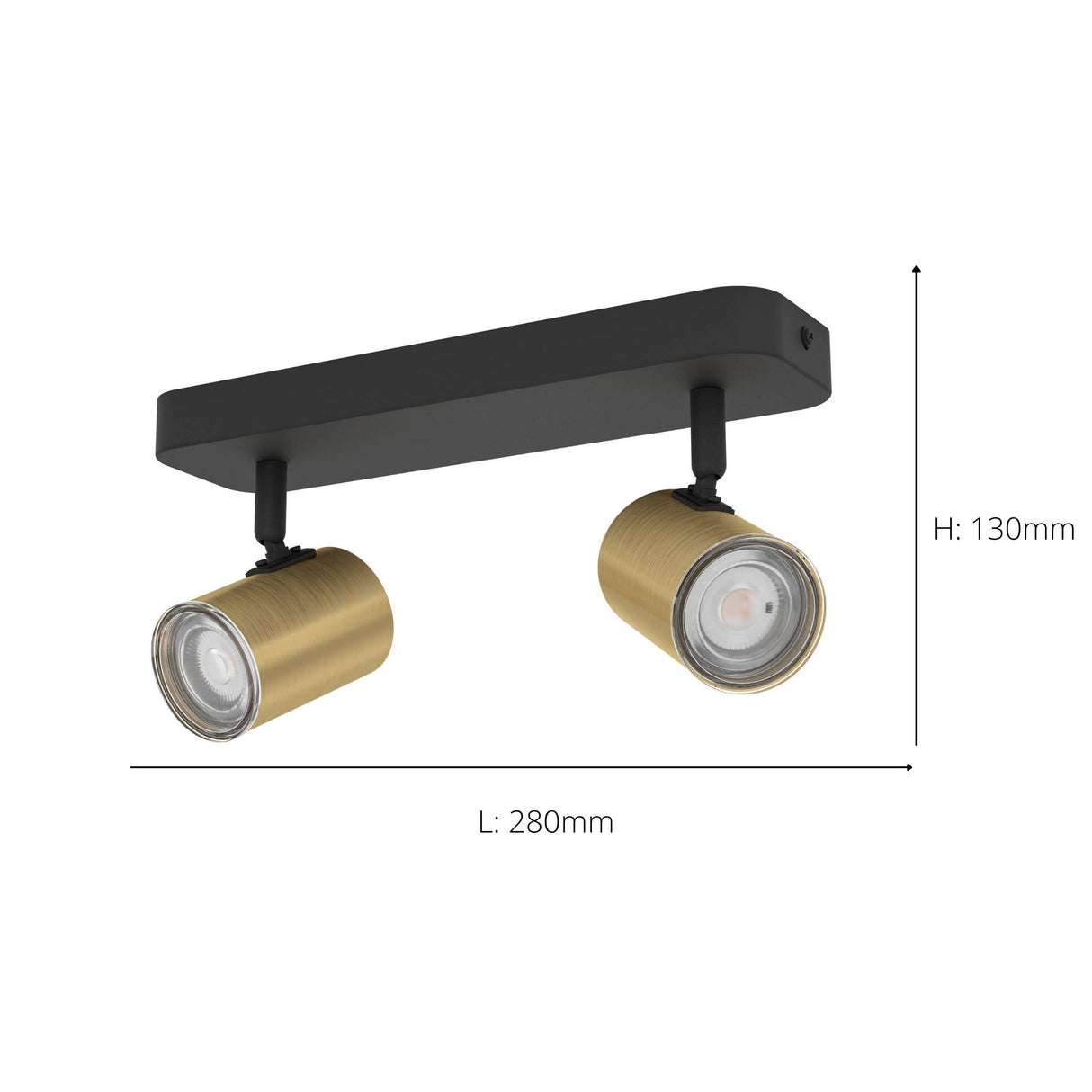 Eglo EU Consuma 1 LED Dual Bathroom Spotlight Black & Brushed Brass Steel