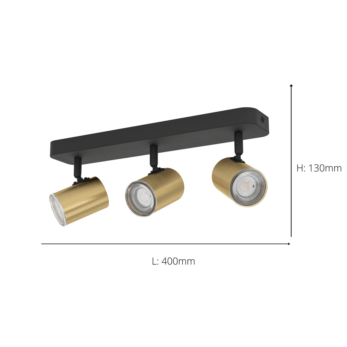 Eglo EU Consuma 1 LED Triple Bathroom Spotlight Black & Brushed Brass