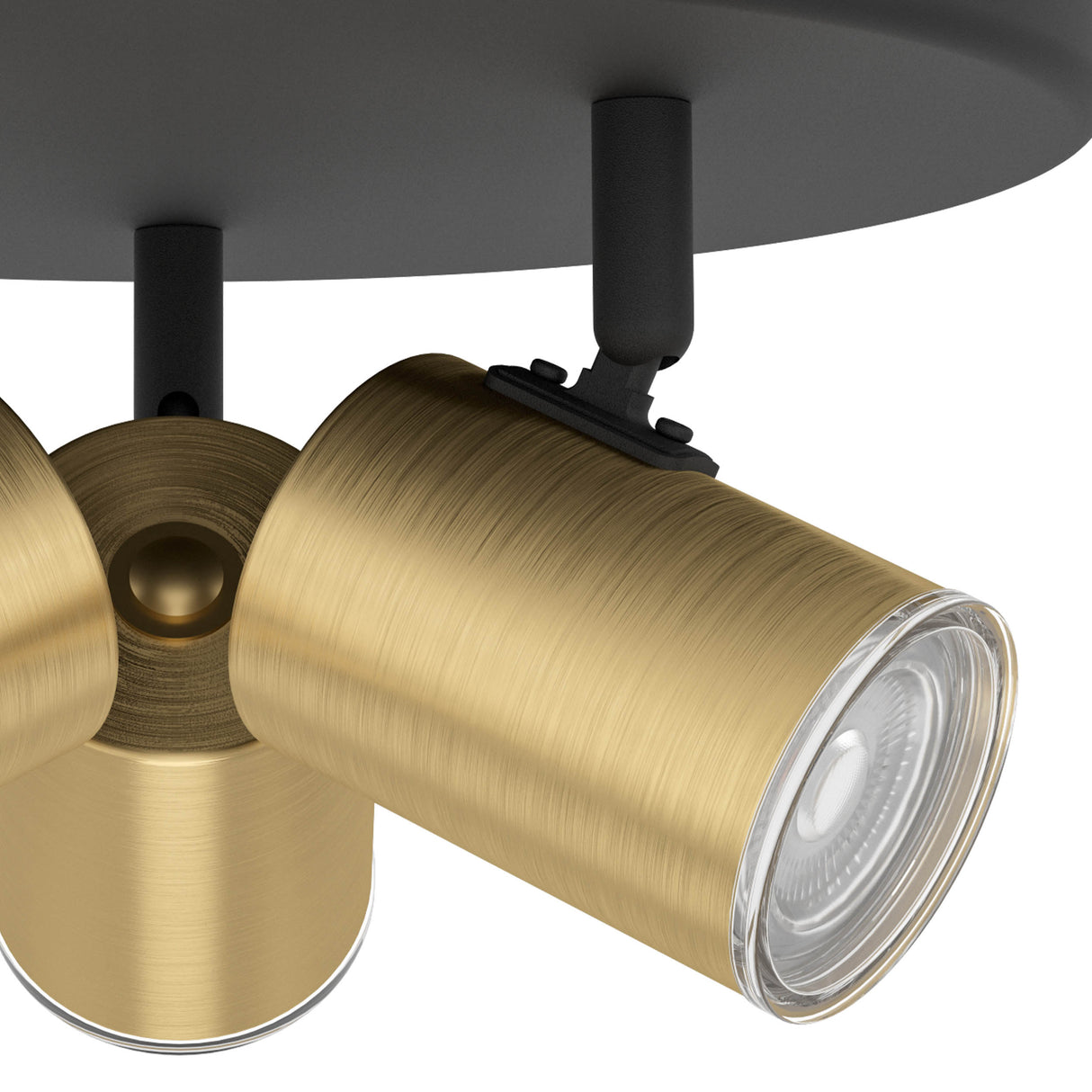 Eglo EU Consuma 1 LED Triple Bathroom Spotlight Black & Brushed Brass Round Mount