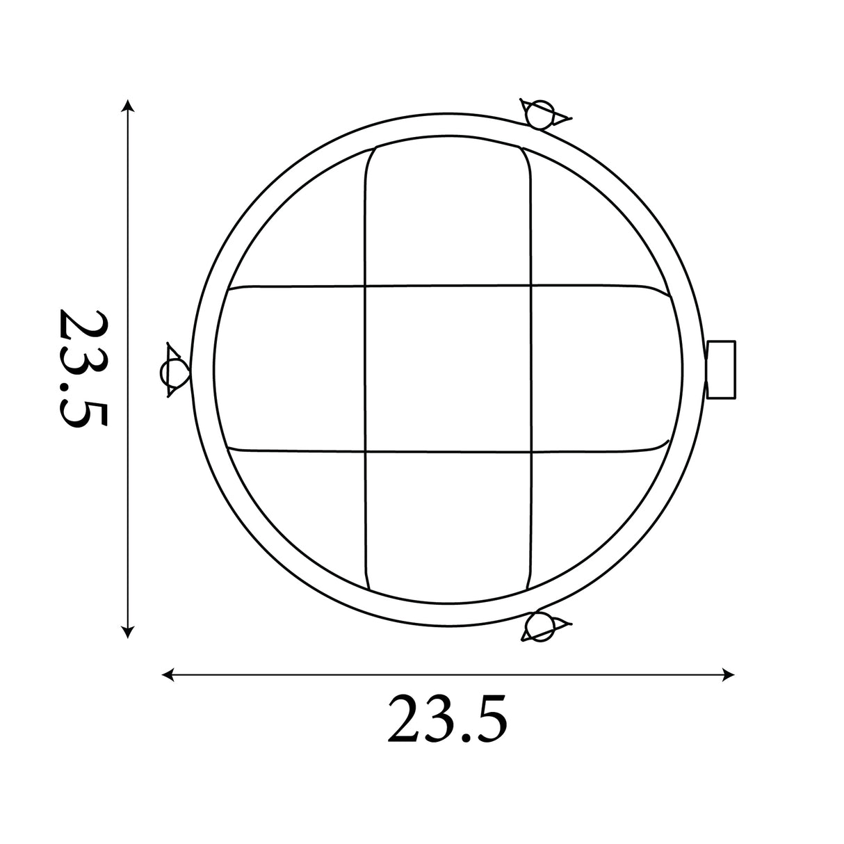 Searchlight Electric Bulkhead Round Outdoor Light - Solid Brass & Ribbed Glass 30361PB