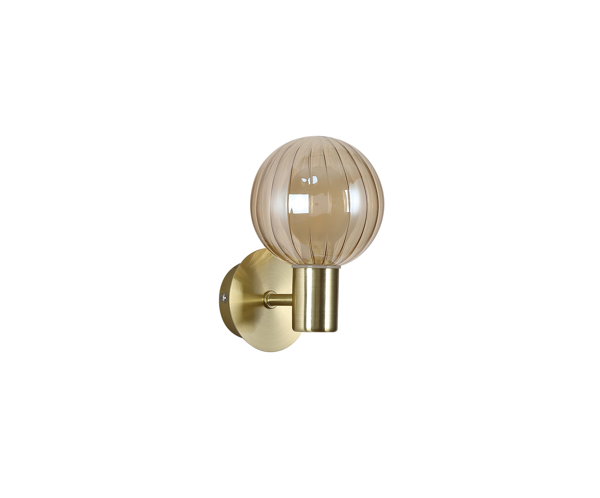 Searchlight Electric Luminsphere 1Lt Wall Light, Brass with Champagne Glass IP44 30506GO