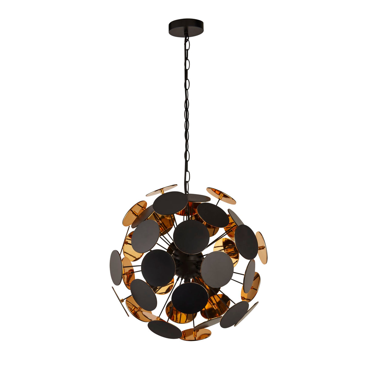 Searchlight Electric Discus 4Lt Pendant - Black Metal, Black & Gold PC Discs 3074-4BG