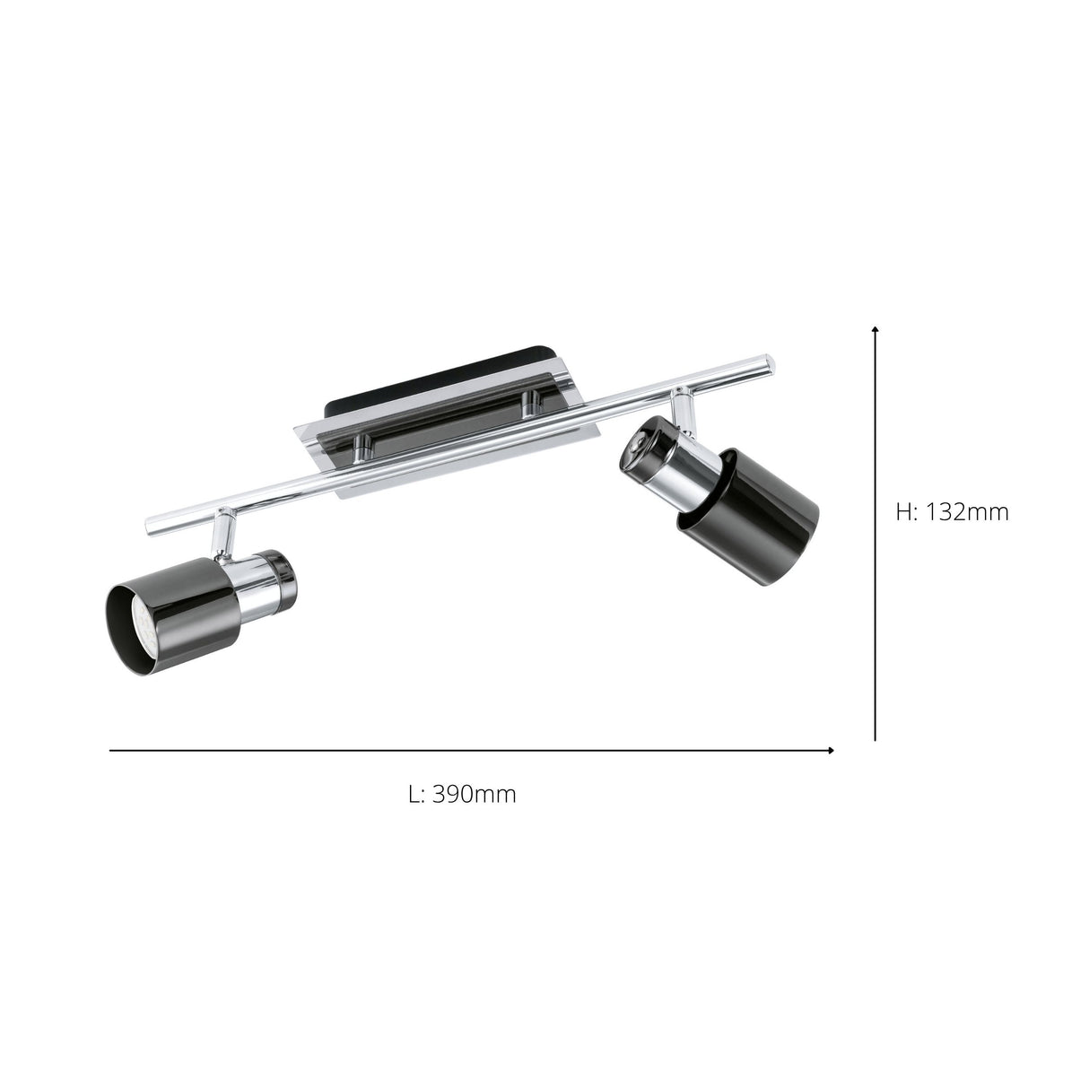 Eglo EU Davida 1 Steel Nickel Nero LED 2-Light Ceiling Spotlight