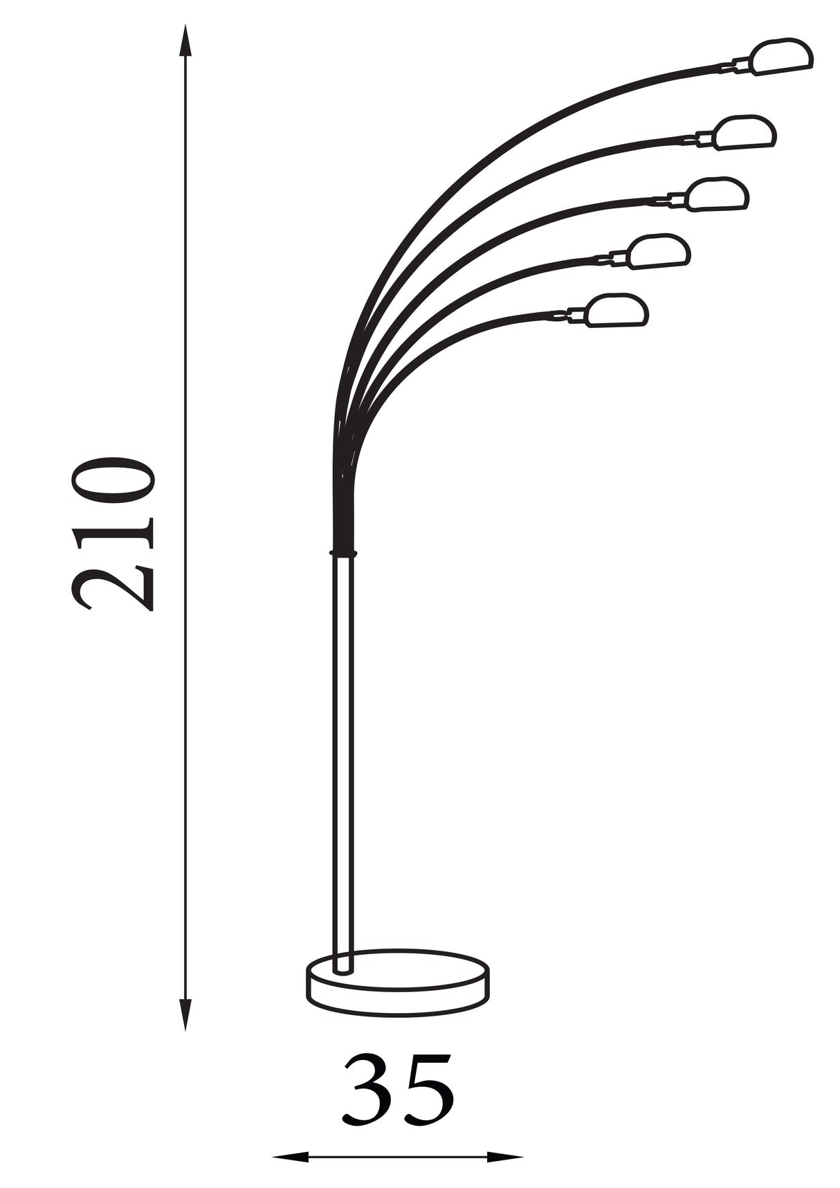 Searchlight Electric Giraffe 5Lt Floor Lamp - Chrome Metal & White Marble Base 3085-5CC