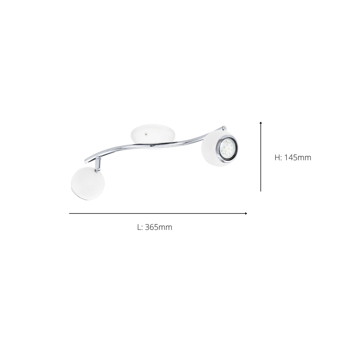 Eglo EU Bimeda LED White/Chrome Steel 2-Light Spotlight