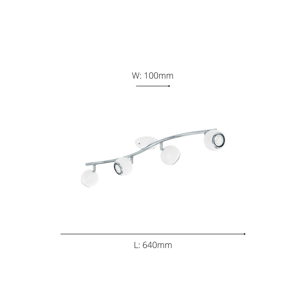 Eglo EU Bimeda LED White/Chrome Steel 4-Light Spotlight