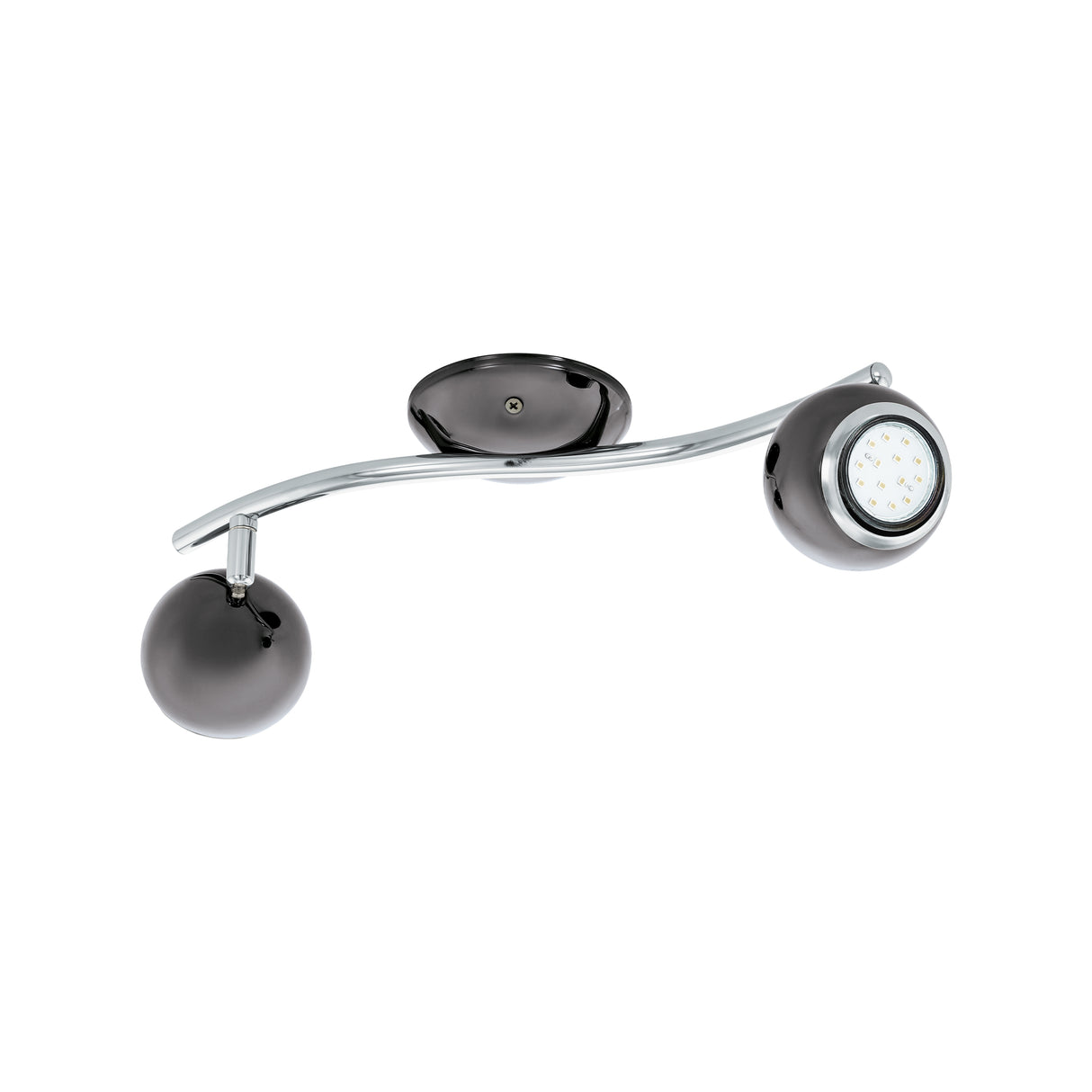 Eglo EU Bimeda LED Nickel-Nero/Chrome Steel 2-Light Spotlight