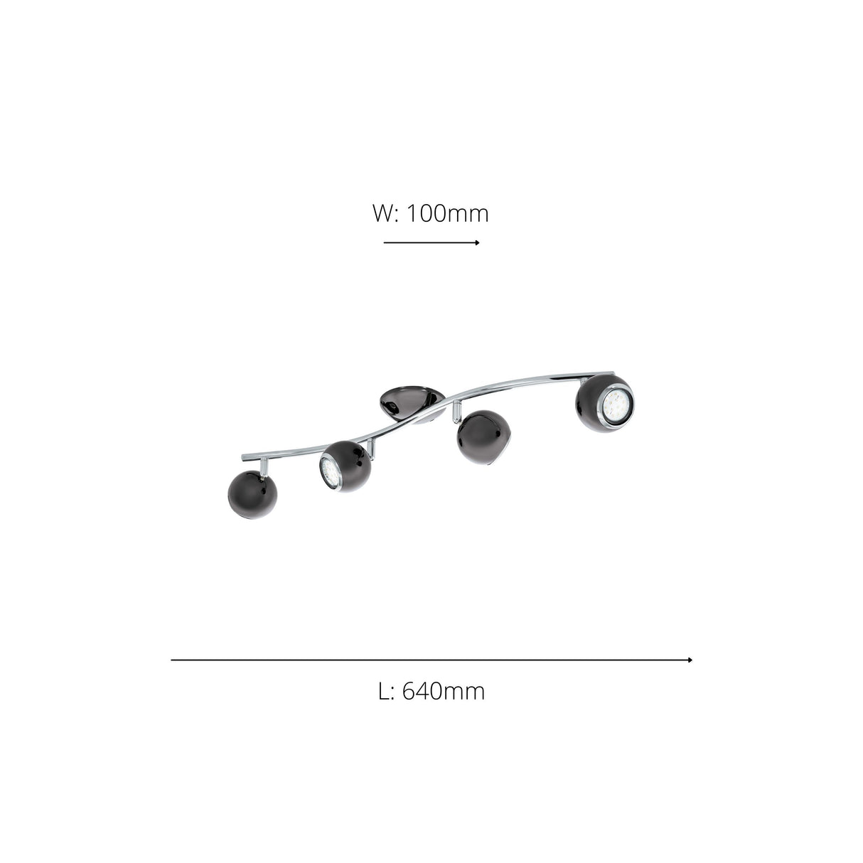 Eglo EU Bimeda LED Nickel-Nero/Chrome Steel 4-Light Spotlight