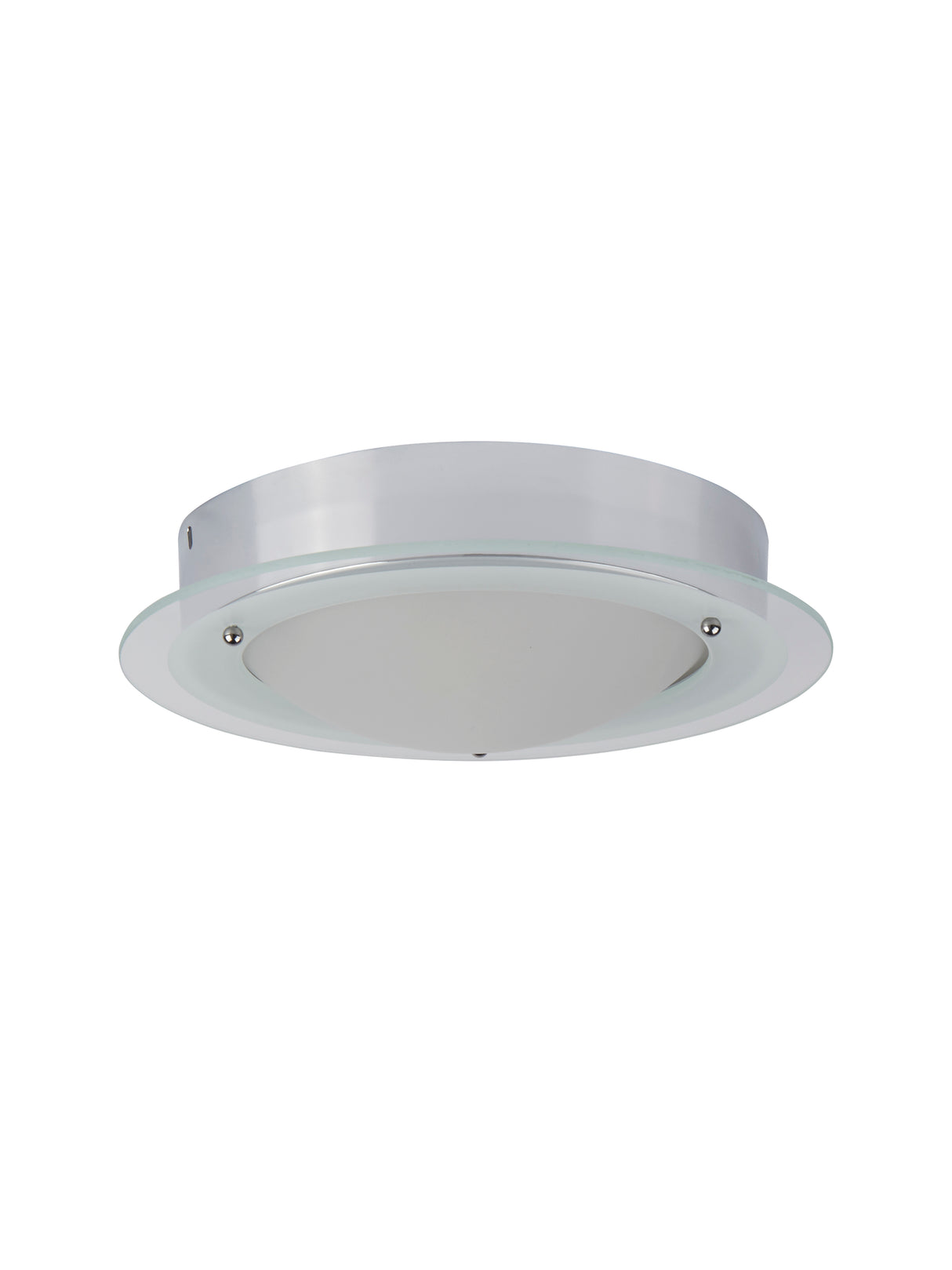 Searchlight Electric Belfast Flush - Chrome Metal & Clear Acid Glass 3108CC