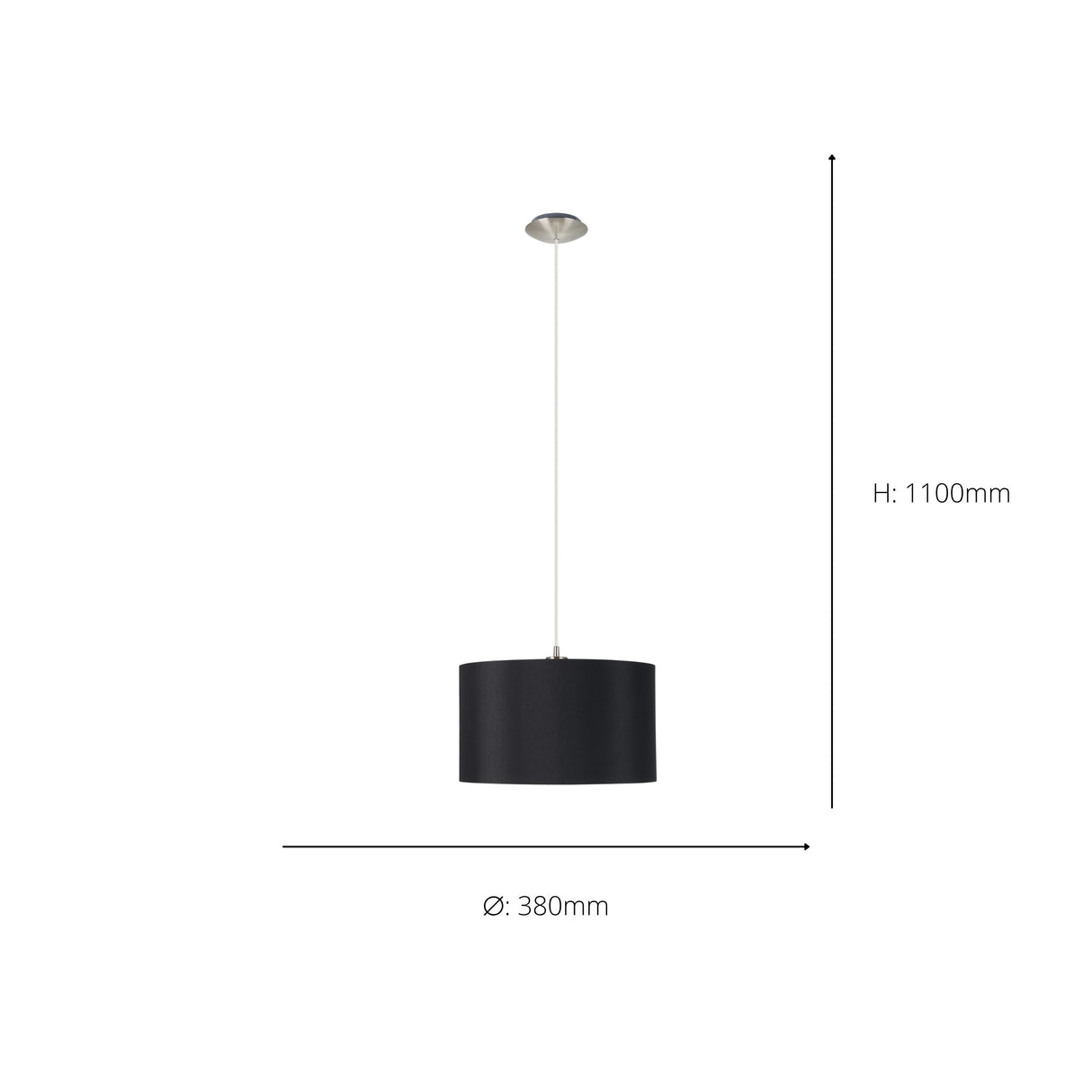 Eglo EU Maserlo Black & Gold Metal And Fabric Single Pendant
