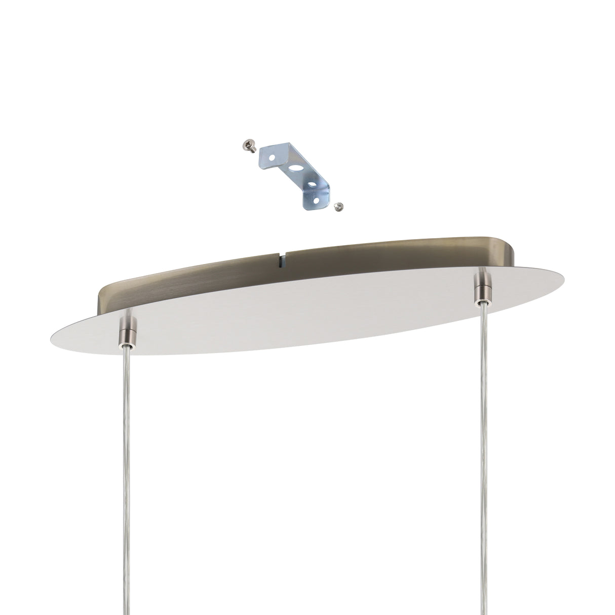 Eglo EU MASERLO Linear Pendant Light – Satin Nickel Steel with Taupe & Gold Fabric Shades, E27, Indoor Lighting