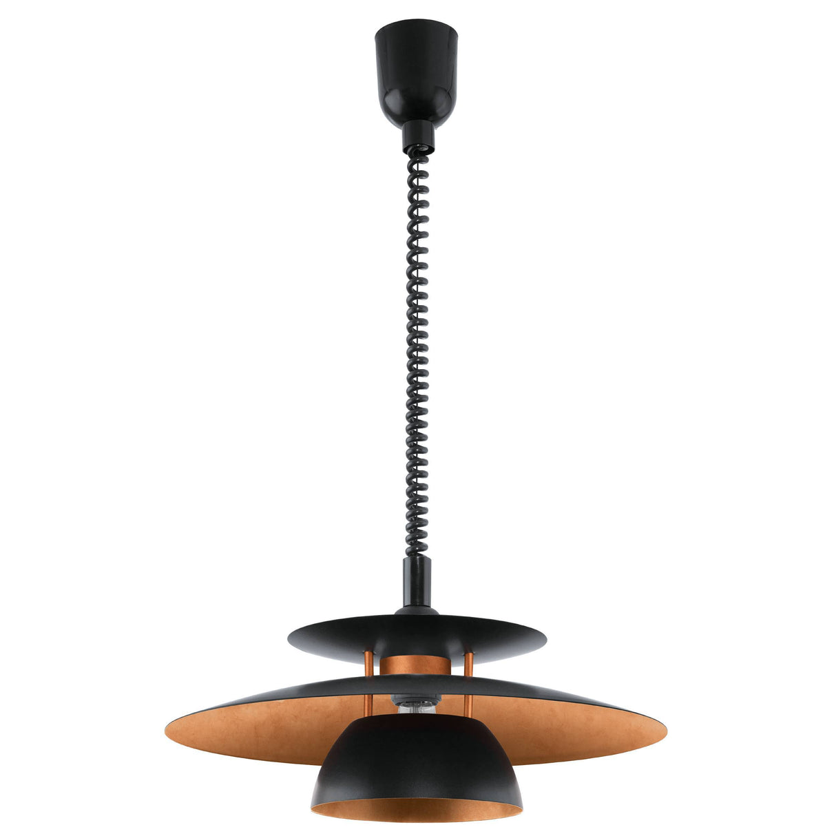 Eglo EU BRENDA Pendant Ceiling Light – Black & Copper Finish, Height Adjustable, E27, Indoor Lighting