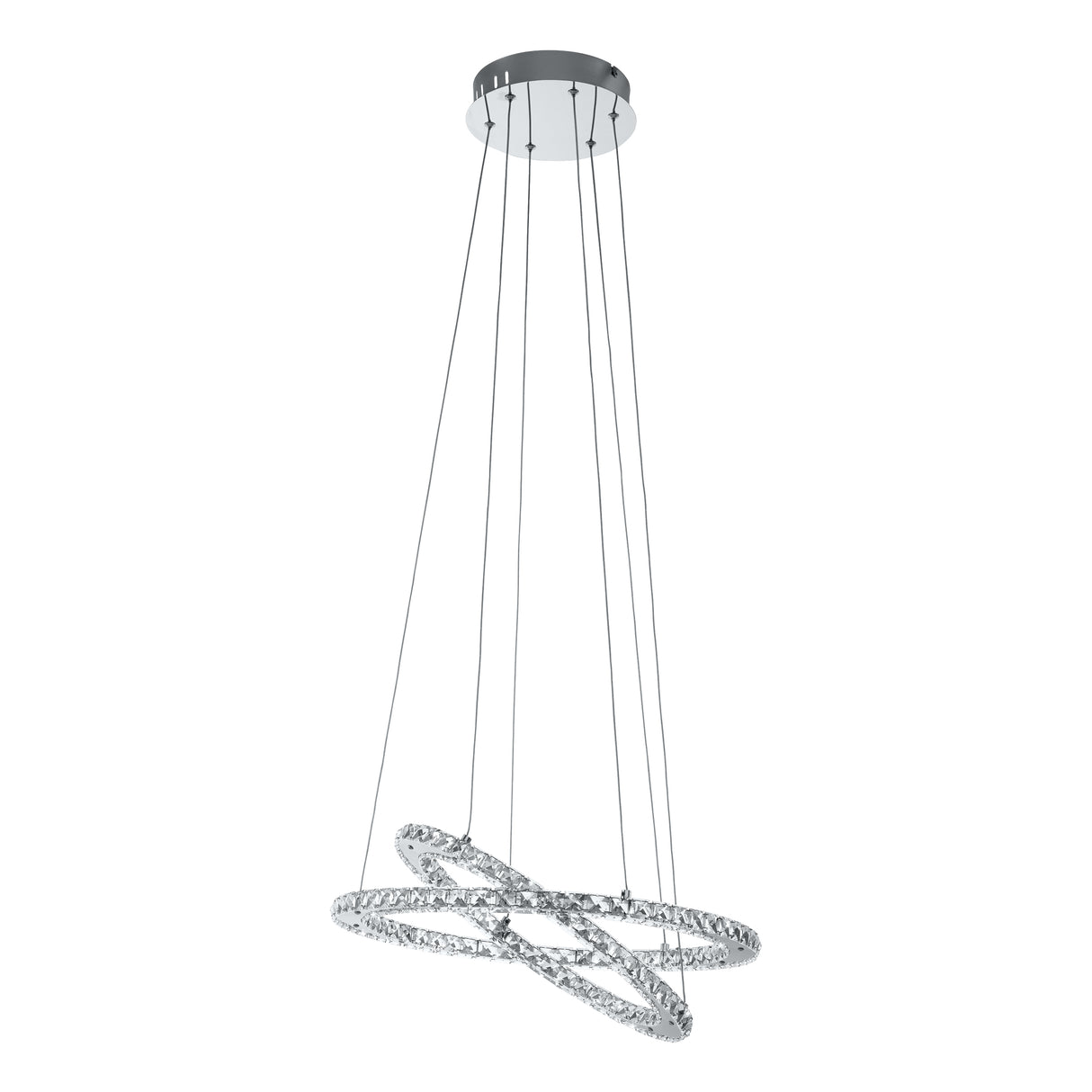 Eglo EU Varrazo Clear Glass Pendant Light Chrome