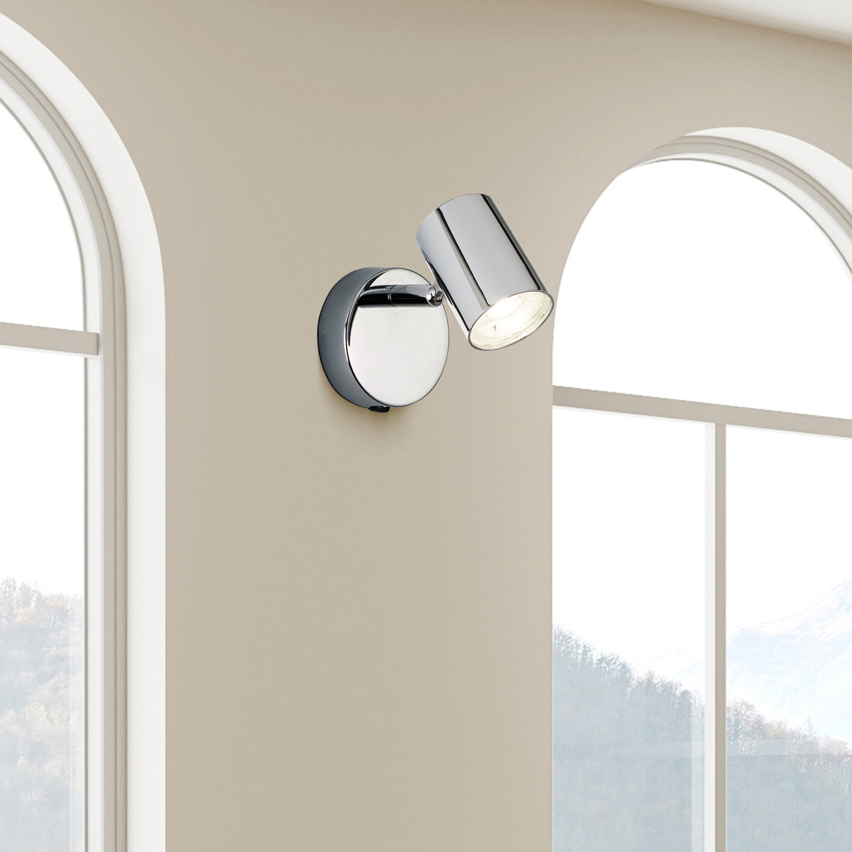 Searchlight Electric Rollo Spotlight Wall Light - Chrome Metal 3171CC