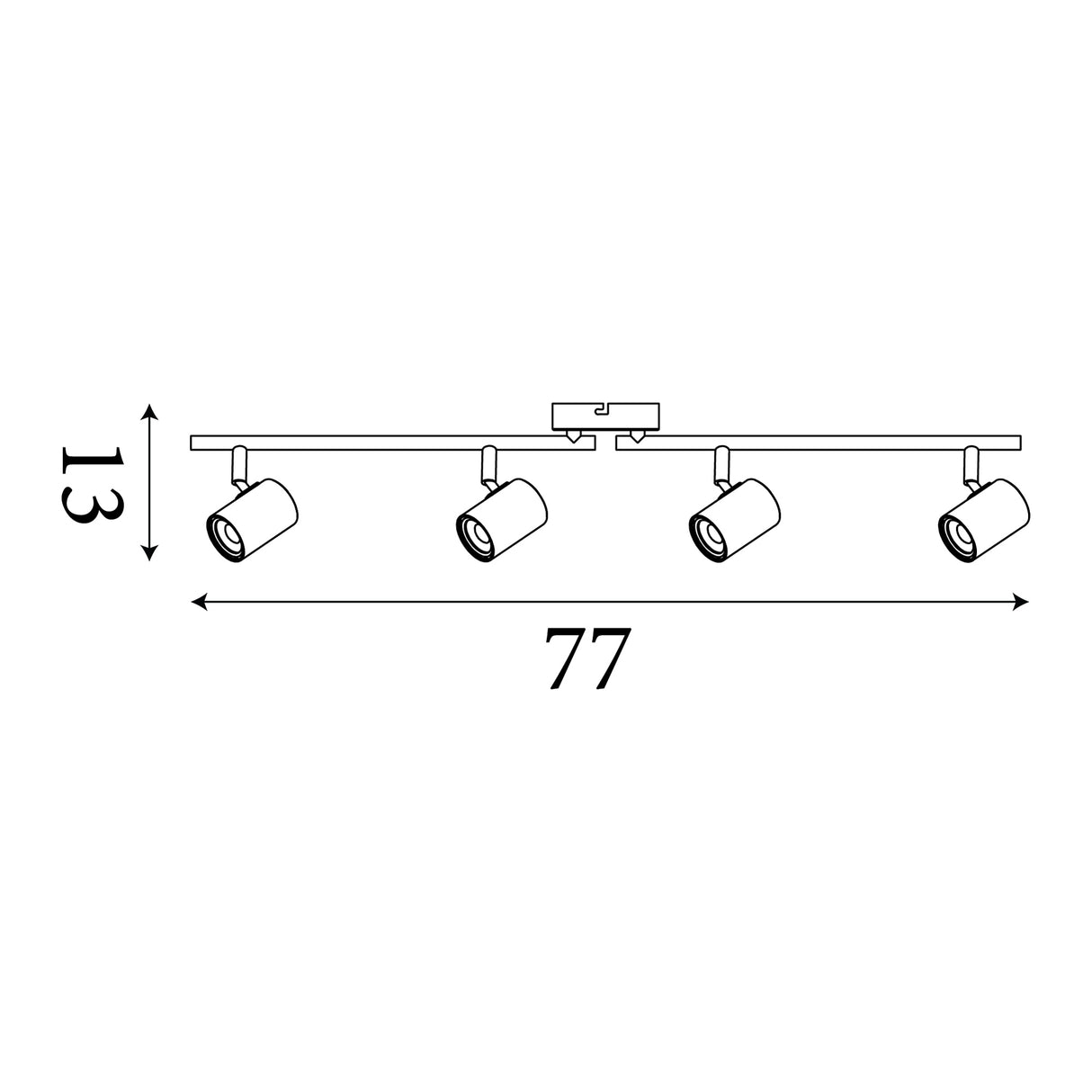 Searchlight Electric Rollo 4Lt Split Bar Spotlight - White Metal 3174WH