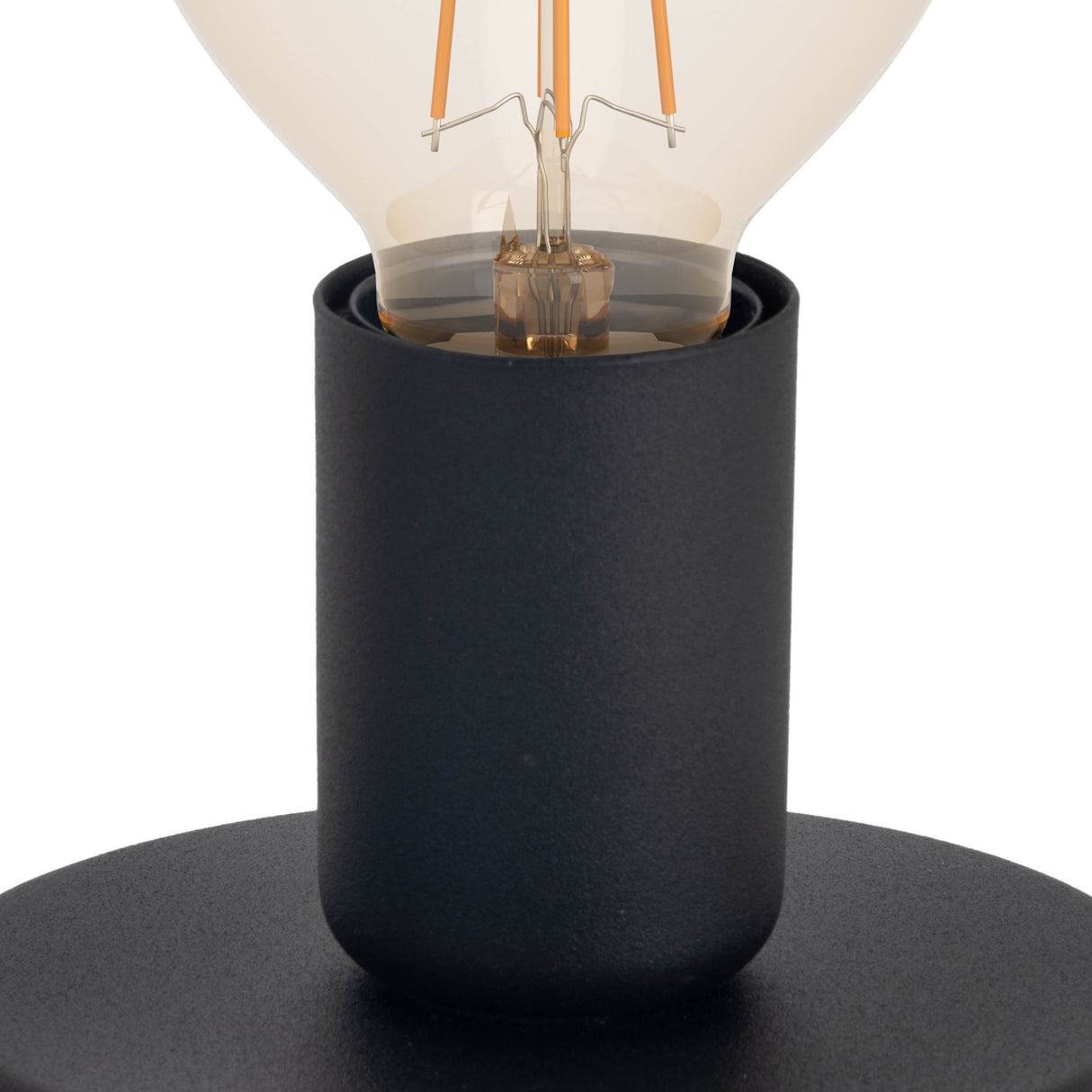 Eglo EU Pozello Table Lamp Black Steel Base with Exposed Bulb