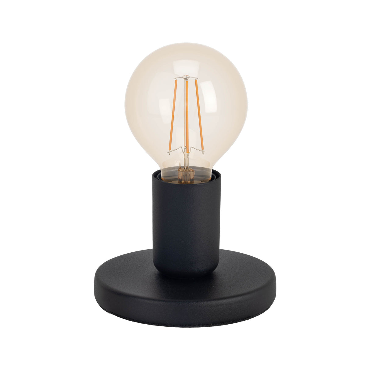 Eglo EU Pozello Table Lamp Black Steel Base with Exposed Bulb