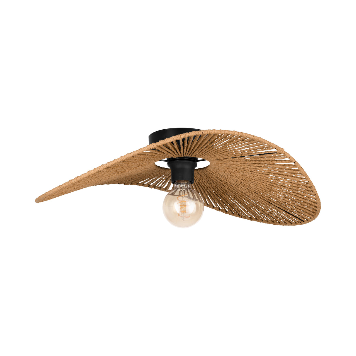Eglo EU Siruela Steel Black Contemporary Organic Paper Ceiling Light