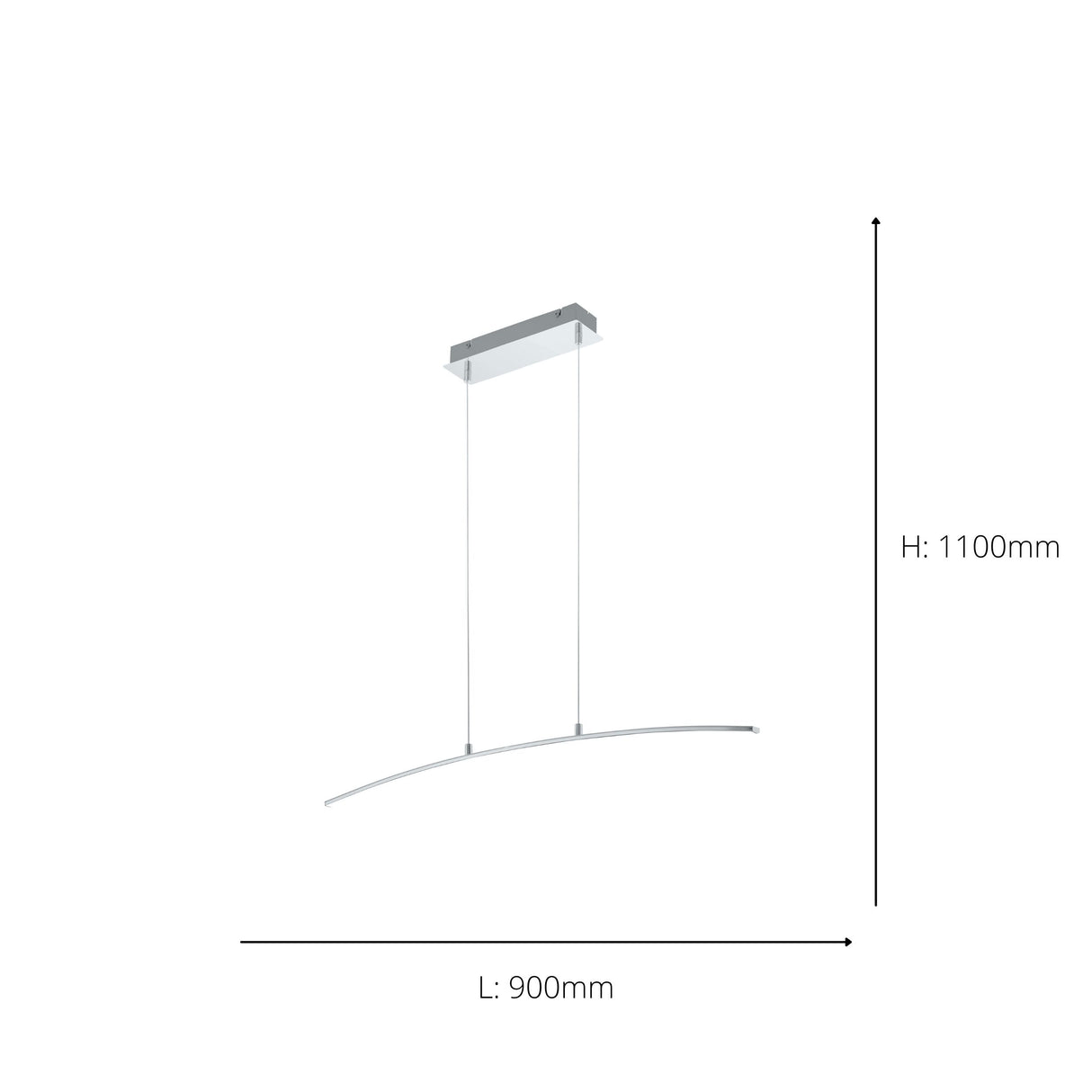 Eglo EU Lasana Aluminum & Steel Chrome LED Modern Pendant