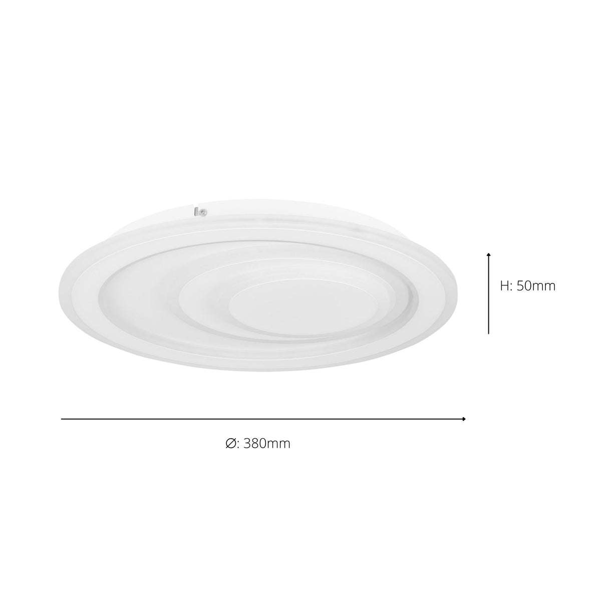 Eglo EU Palagiano 1 Plastic & Steel White LED Modern Ceiling Light, 38cm
