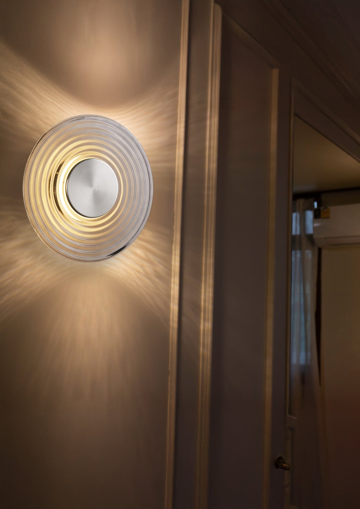 Searchlight Electric Cleo LED Wall Light, Satin Nickel Metal and Grey Glass 32210GY