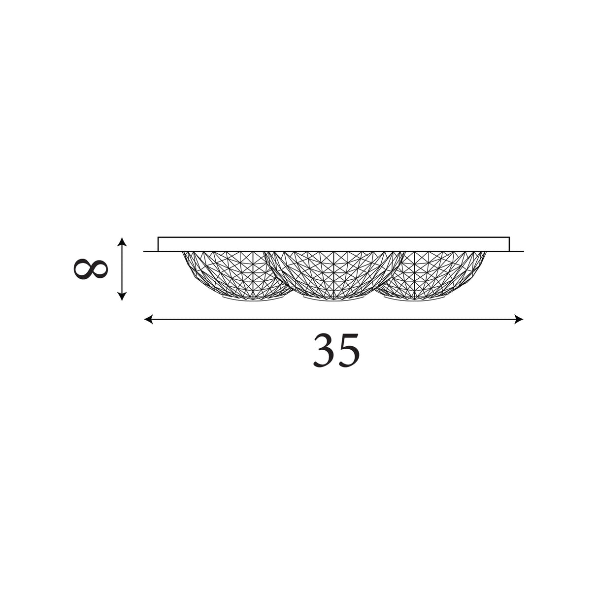 Searchlight Electric Celestia 3Lt Flush - Gold Metal & Acrylic 32511-3GO