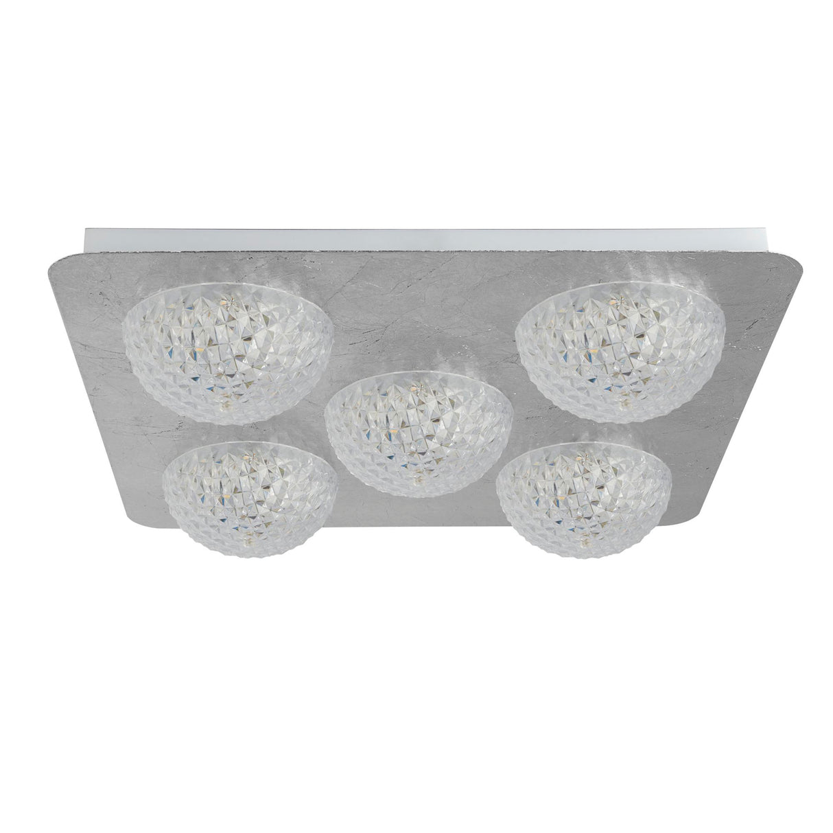 Searchlight Electric Celestia 5Lt Flush - Silver Metal & Acrylic 32511-5SI