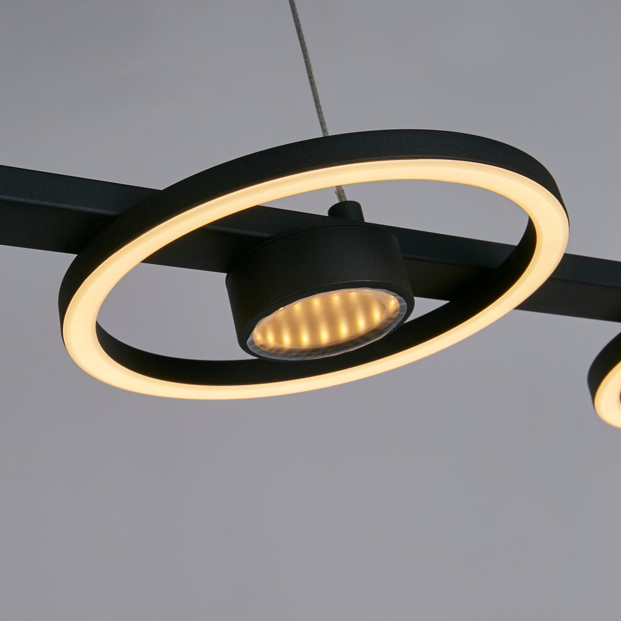 Searchlight Electric Space 4Lt LED Bar Pendant, Black Metal 32804-4BK