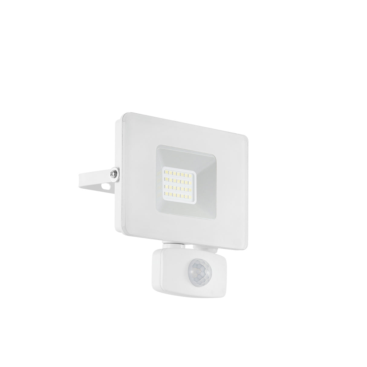 Eglo EU FAEDO?3 Outdoor LED Floodlight – White Aluminium, Motion Sensor, Daylight White, Compact IP44 Security Lighting