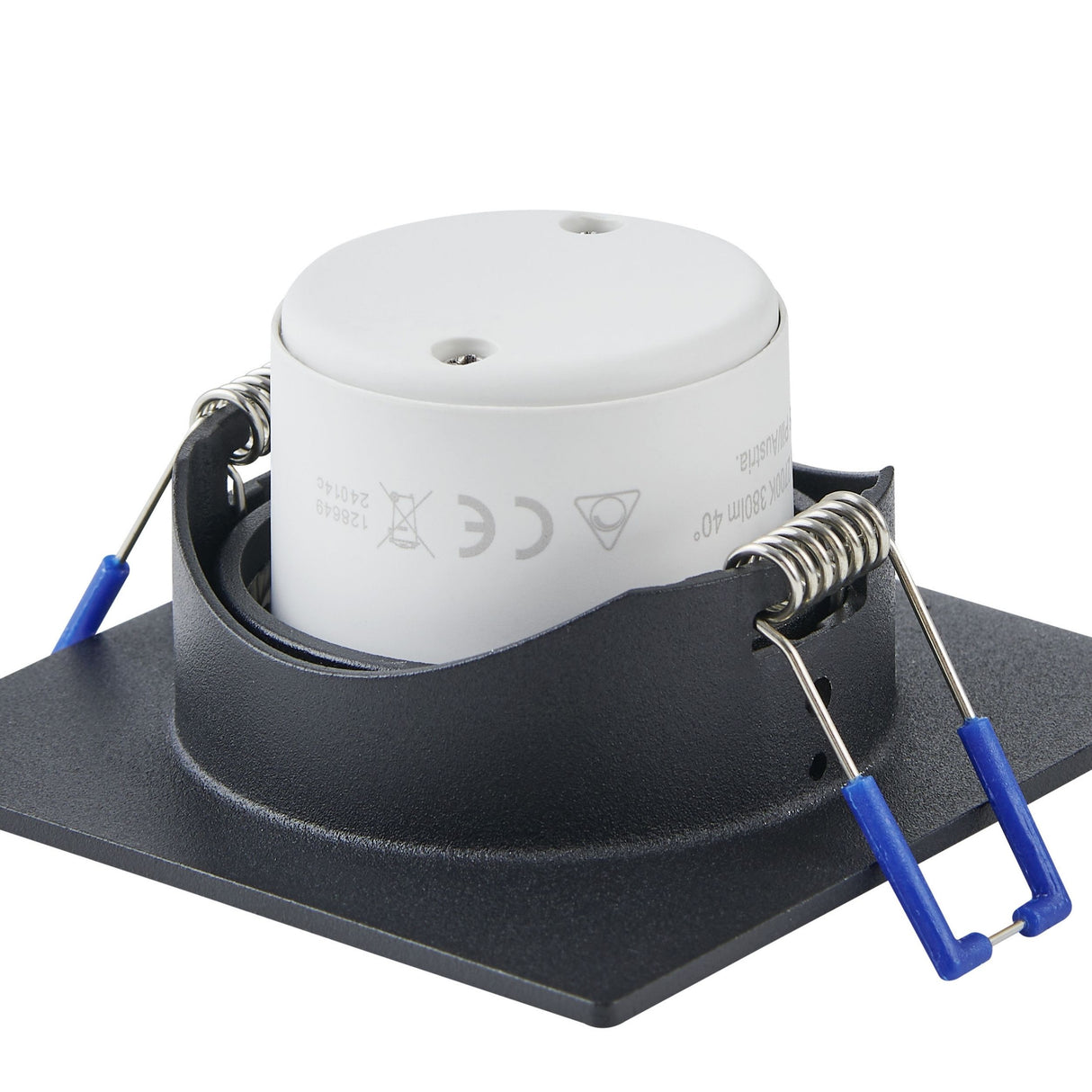 Eglo EU Saliceto Black Aluminium LED Neutral White Single Recessed Light, 88 x 88mm