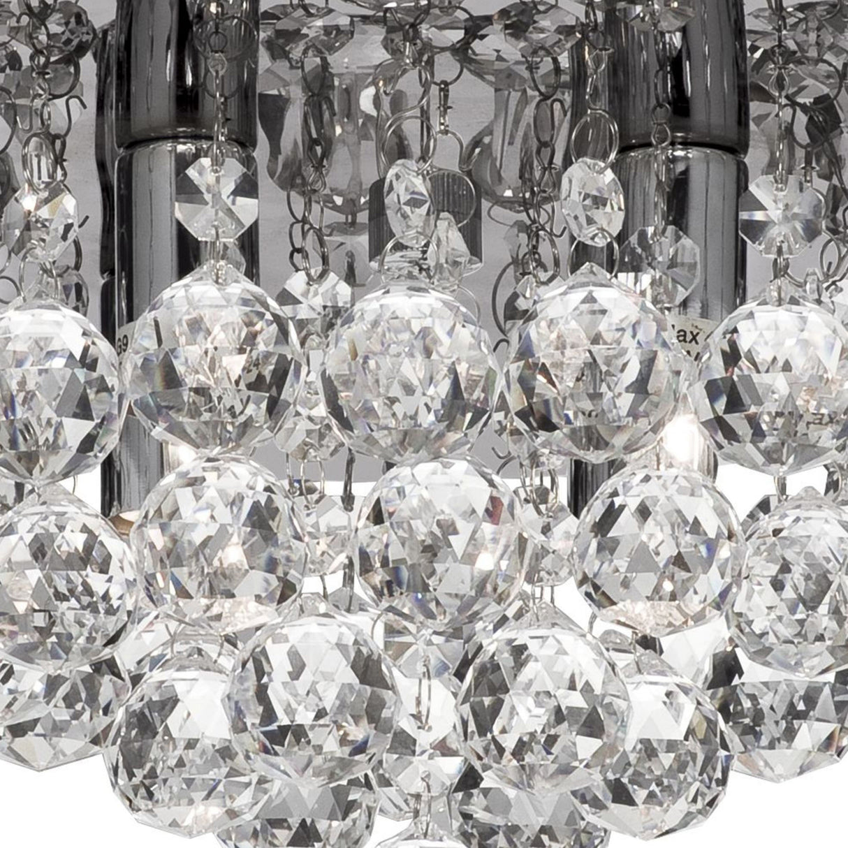 Searchlight Electric Hanna 4Lt Flush - Chrome Metal & Clear Crystal 3404-4CC