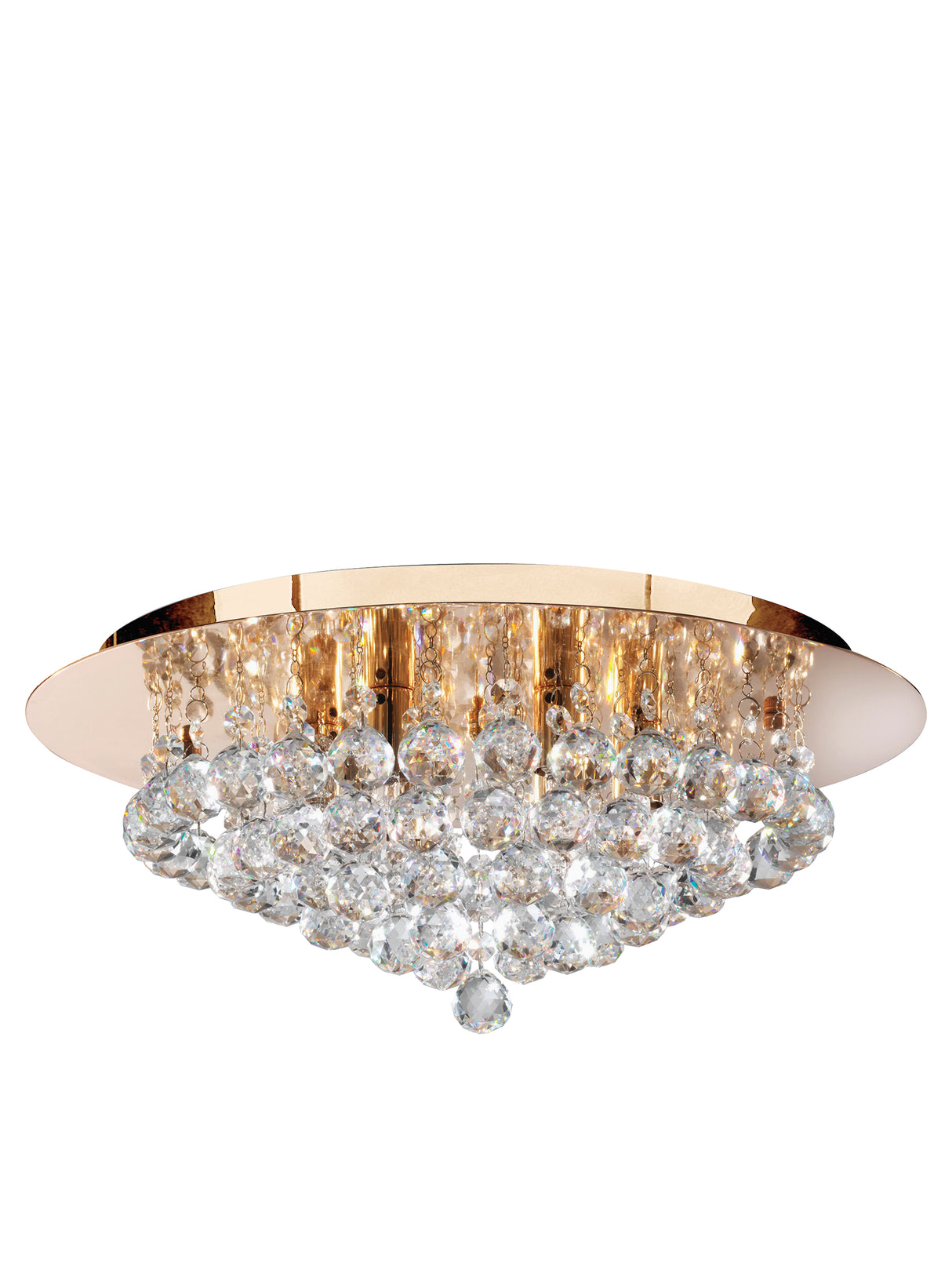 Hanna 6Lt Flush - Gold Metal & Clear Crystal