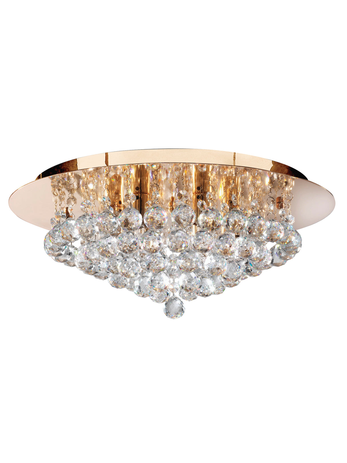 Searchlight Electric Hanna 6Lt Flush - Gold Metal & Clear Crystal 3406-6GO