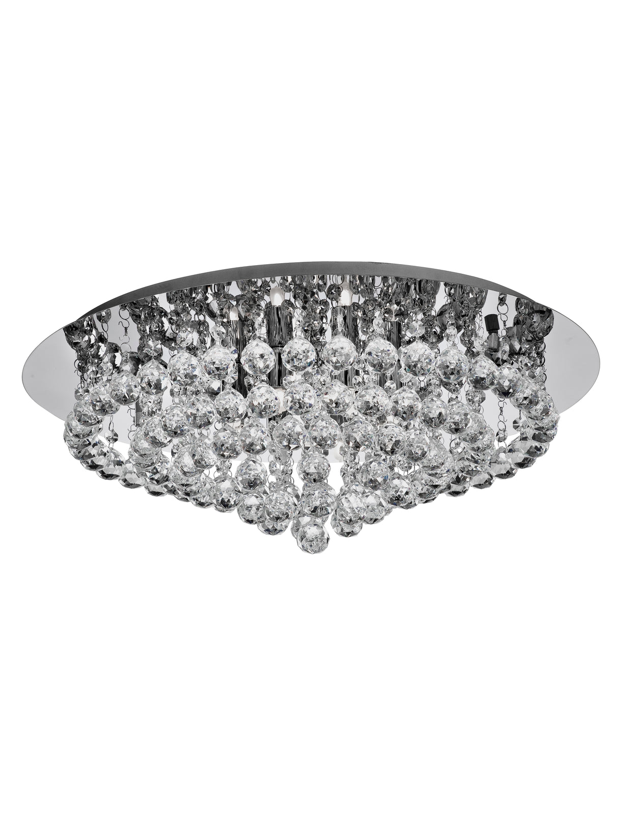 Searchlight Electric Hanna 8Lt Flush - Chrome Metal & Clear Crystal 3408-8CC