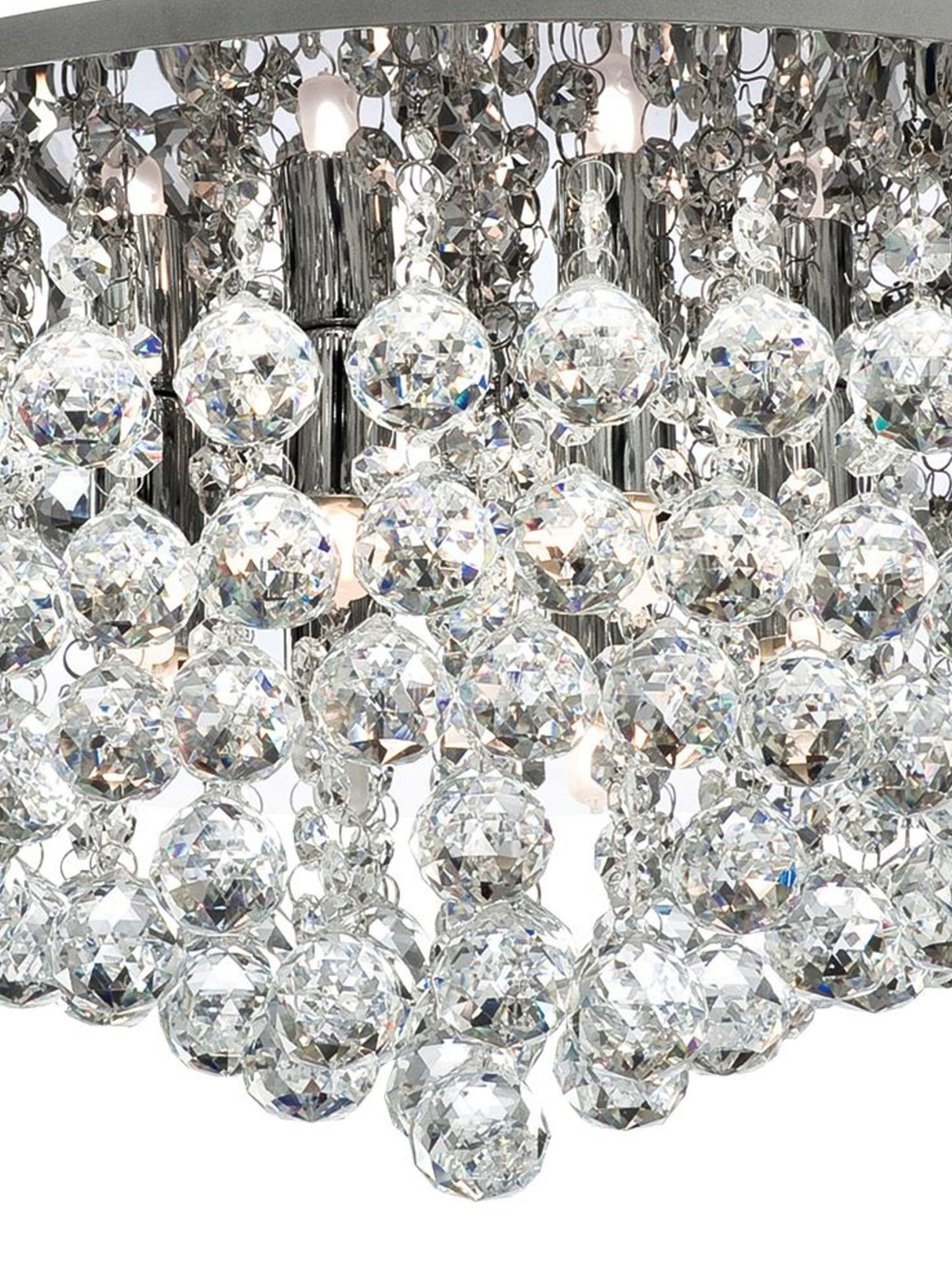 Searchlight Electric Hanna 8Lt Flush - Chrome Metal & Clear Crystal 3408-8CC