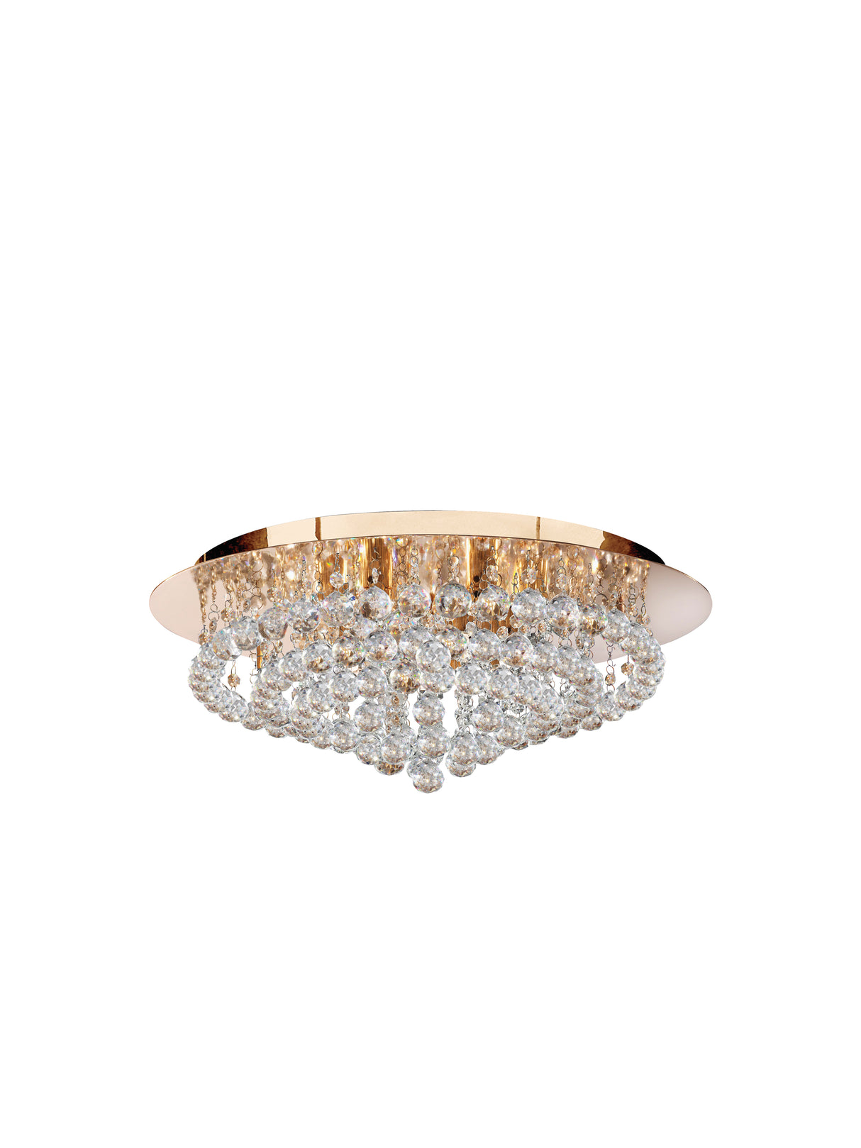 Hanna 8Lt Flush - Gold Metal & Clear Crystal