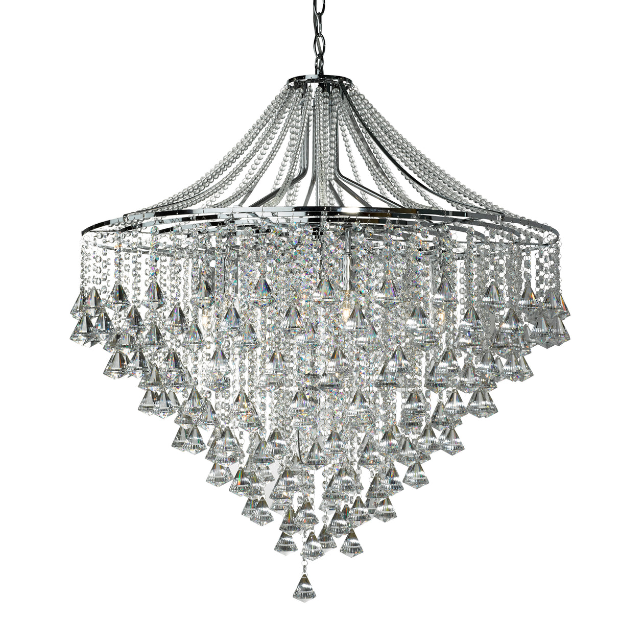 Dorchester 7Lt Pendant - Chrome & Crystal