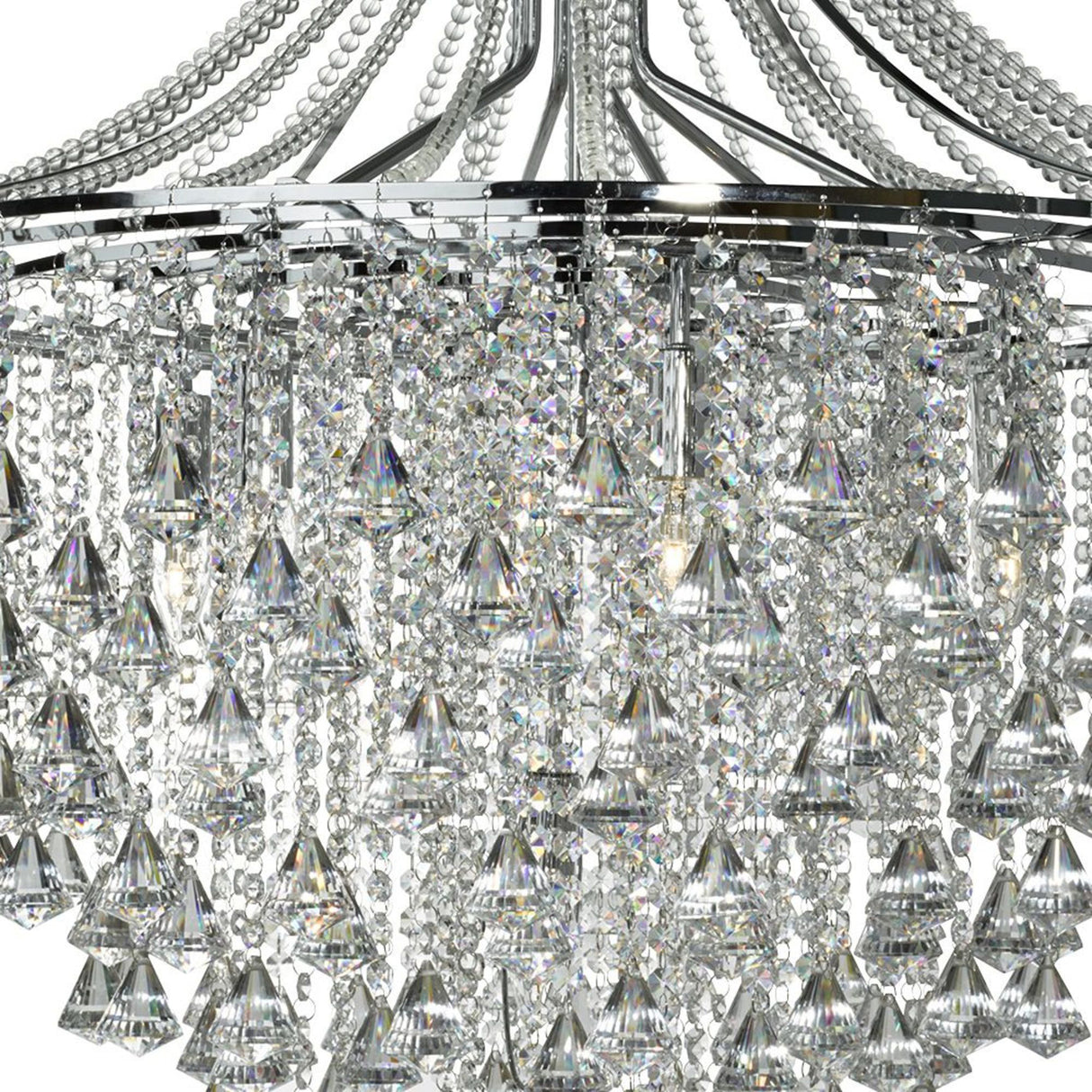Searchlight Electric Dorchester 7Lt Pendant - Chrome & Crystal 3497-7CC