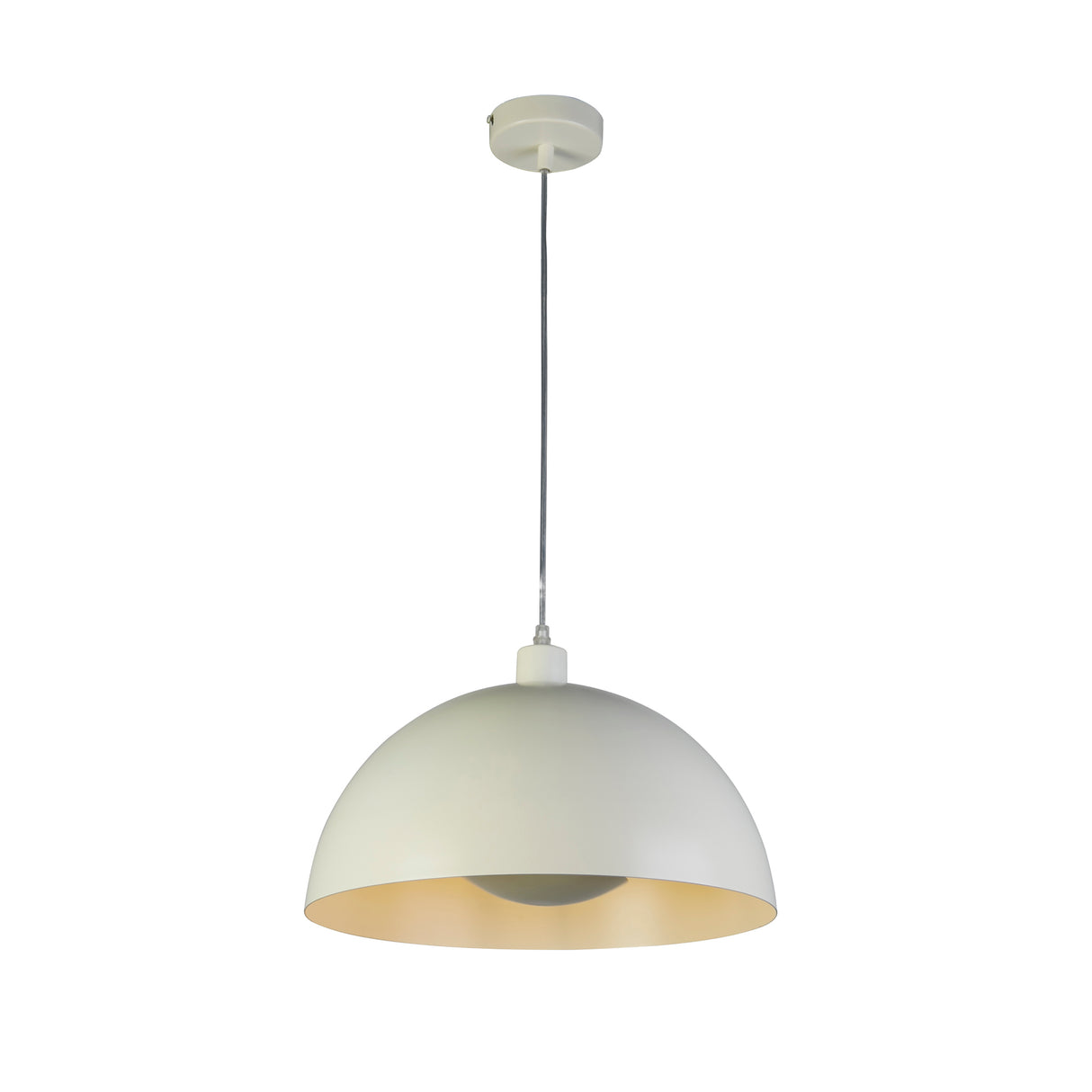 Mars 1LT Pendant, Matt Cream Metal & Cream Inner 25cm