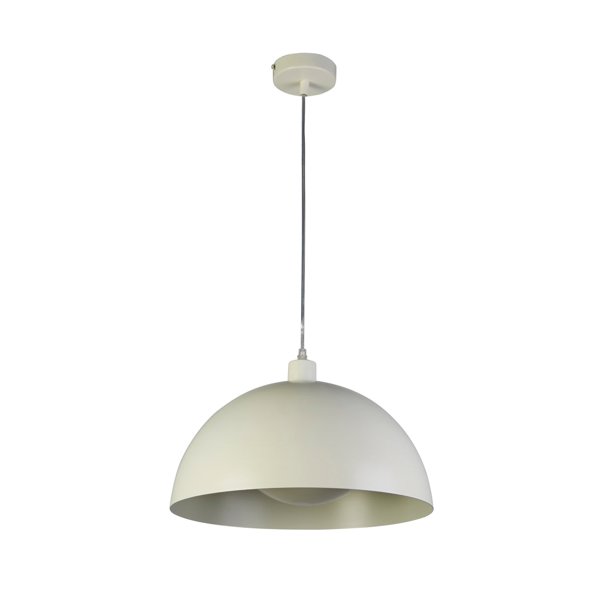 Searchlight Electric Mars 1LT Pendant, Matt Cream Metal & Cream Inner 25cm 35410CR