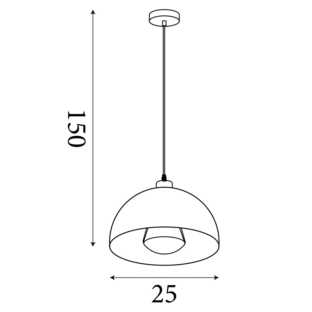 Searchlight Electric Mars 1LT Pendant, Matt Green Metal & Cream Inner 25cm 35410GR