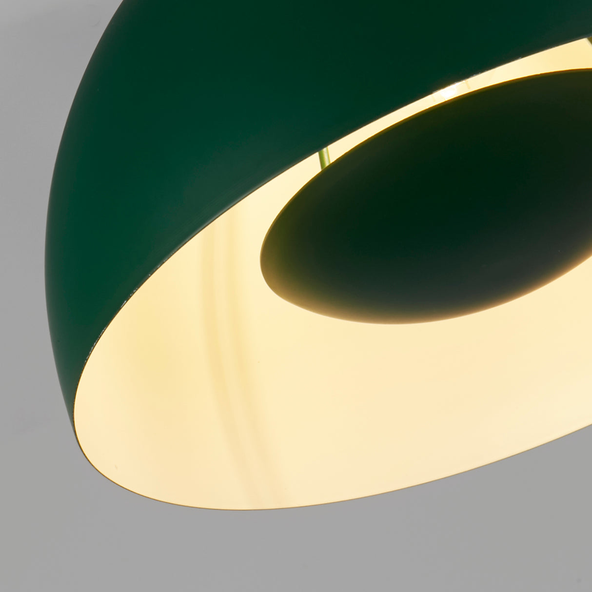 Searchlight Electric Mars 1LT Pendant, Matt Green Metal & Cream Inner 40cm 35411GR